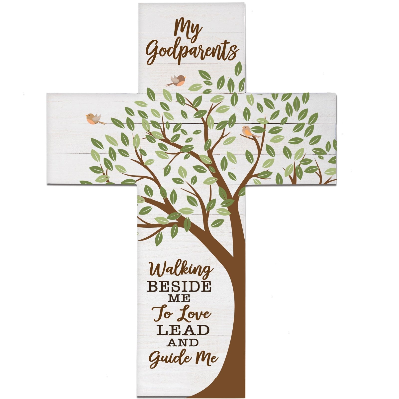 Godparents Baptism Pallet Wall Cross - LifeSong Milestones