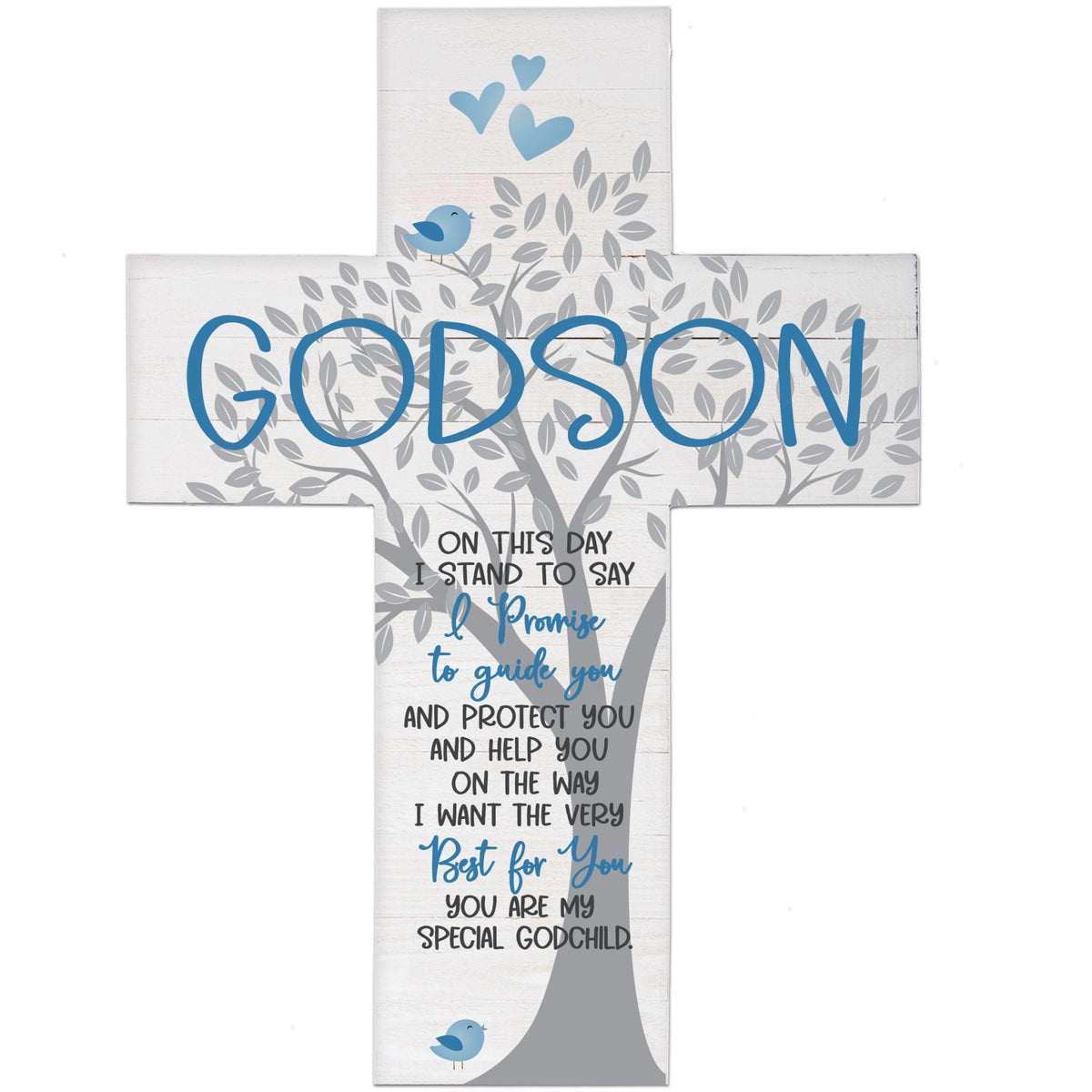 Godson Baptism Pallet Wall Cross - LifeSong Milestones