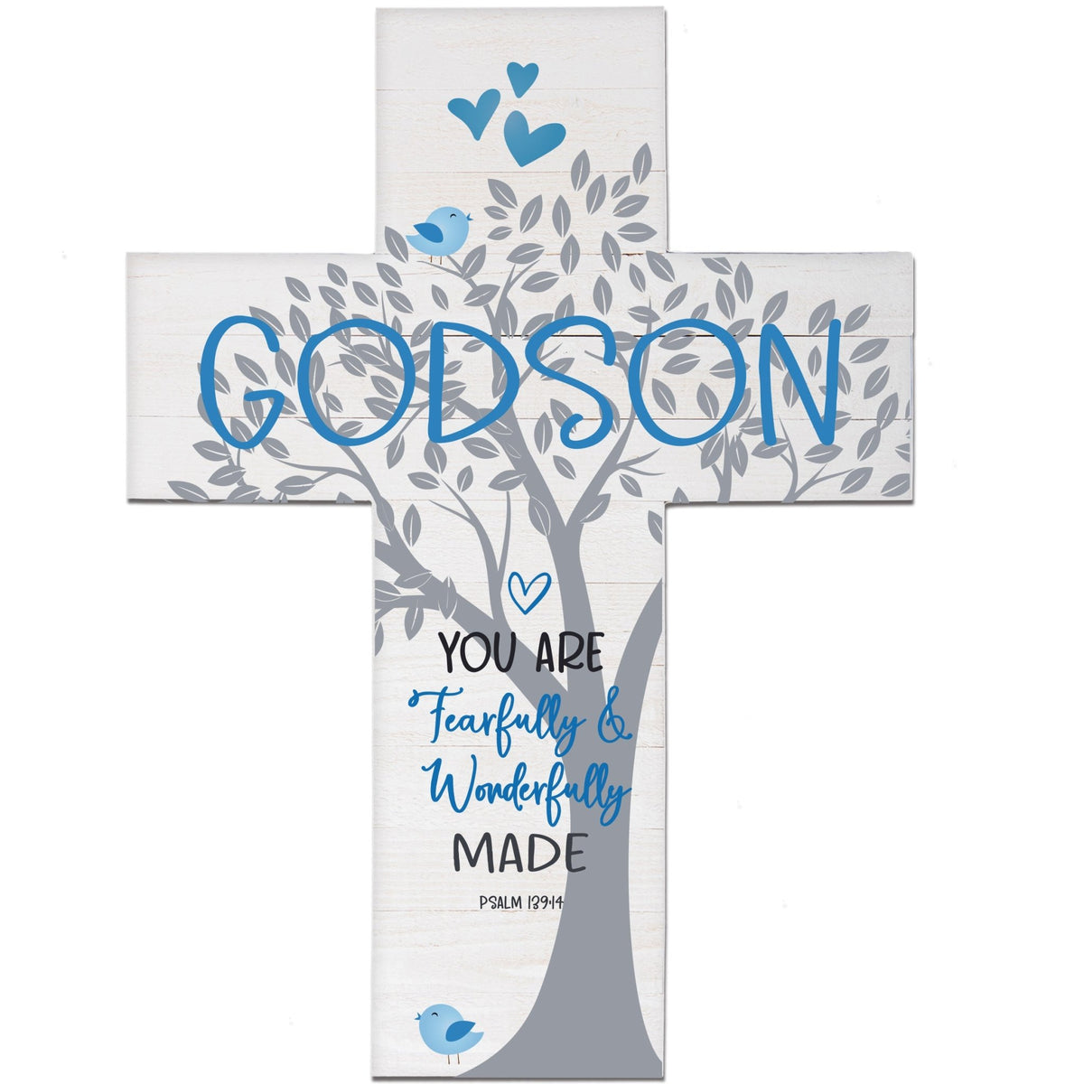 Godson Baptism Pallet Wall Cross - LifeSong Milestones