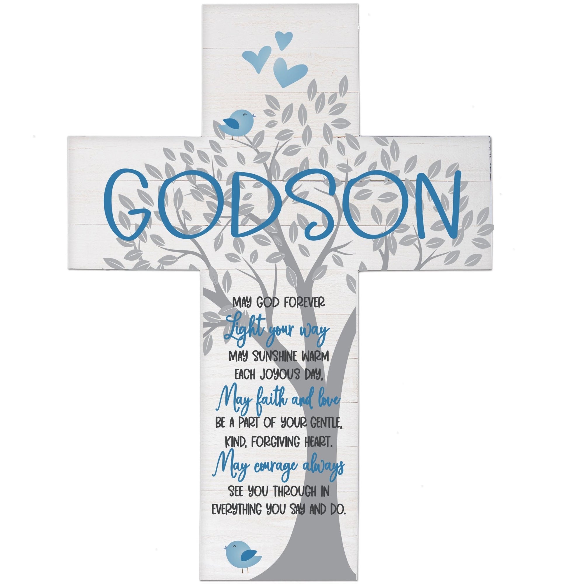 Godson Baptism Pallet Wall Cross - LifeSong Milestones