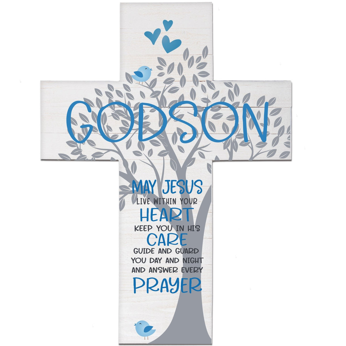 Godson Baptism Pallet Wall Cross - LifeSong Milestones