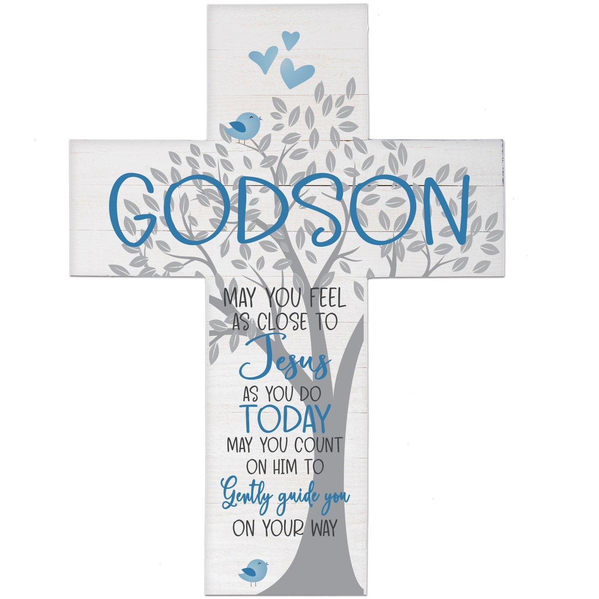 Godson Baptism Pallet Wall Cross - LifeSong Milestones