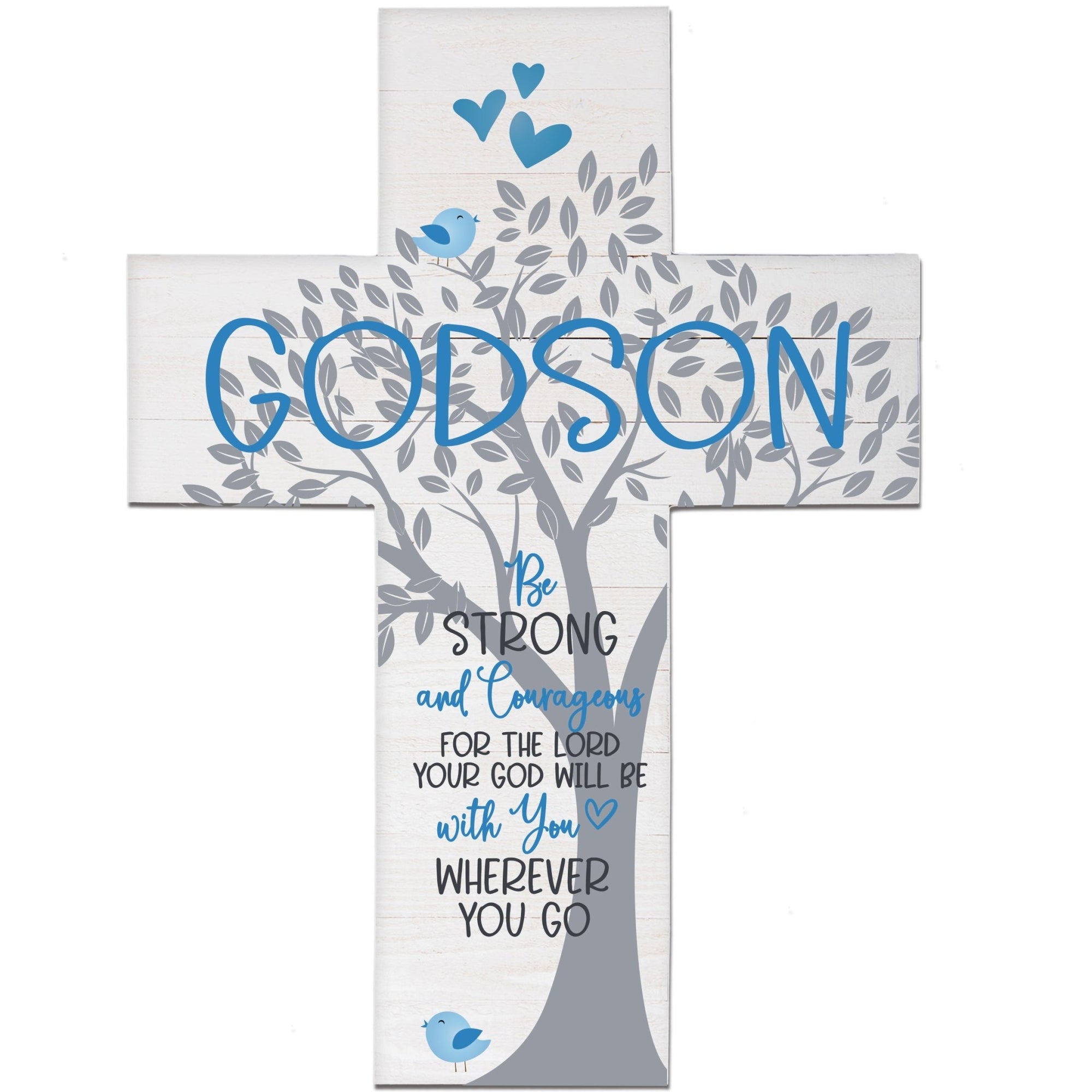 Godson Baptism Pallet Wall Cross - LifeSong Milestones