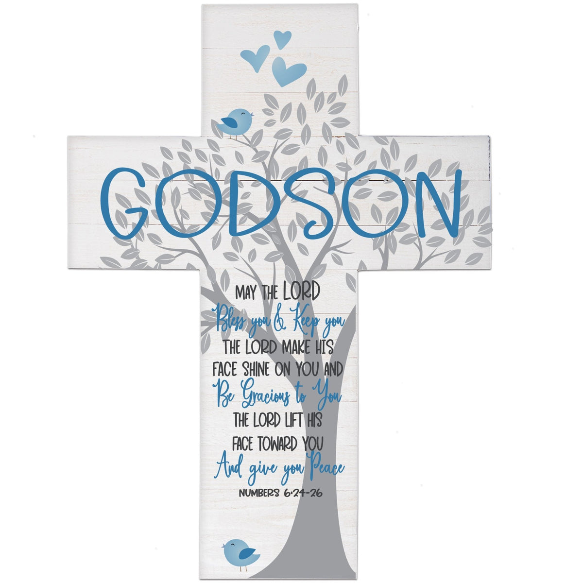 Godson Baptism Pallet Wall Cross - LifeSong Milestones
