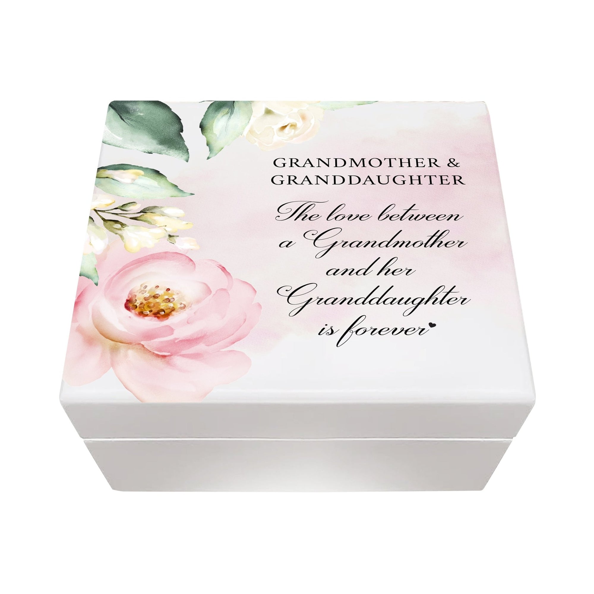 Grandmother Jewelry Keepsake Box Gift From Granddaughter 6x5.5in - Love Between - LifeSong Milestones