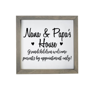 Grandparent Gifts Framed Shadow Box - Nana & Papa Welcome - LifeSong Milestones