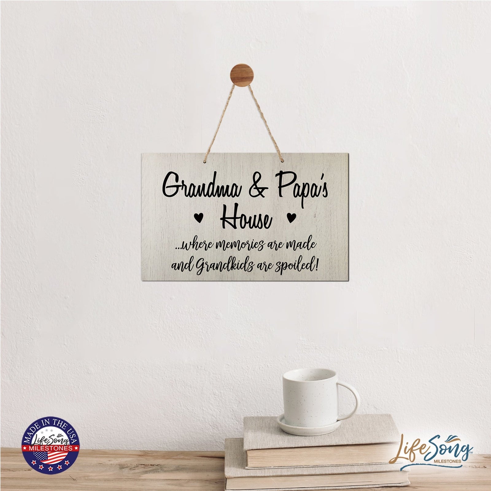 Grandparent Wall Hanging Sign Gift - Grandkids Spoiled - LifeSong Milestones