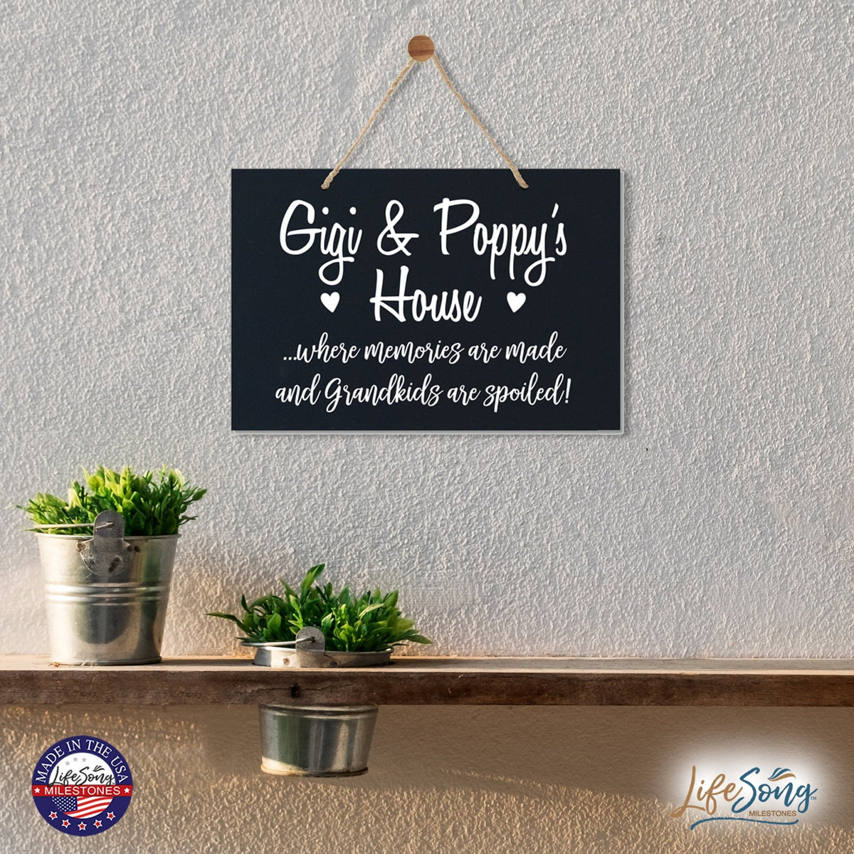 Grandparent Wall Hanging Sign Gift - Grandkids Spoiled - LifeSong Milestones