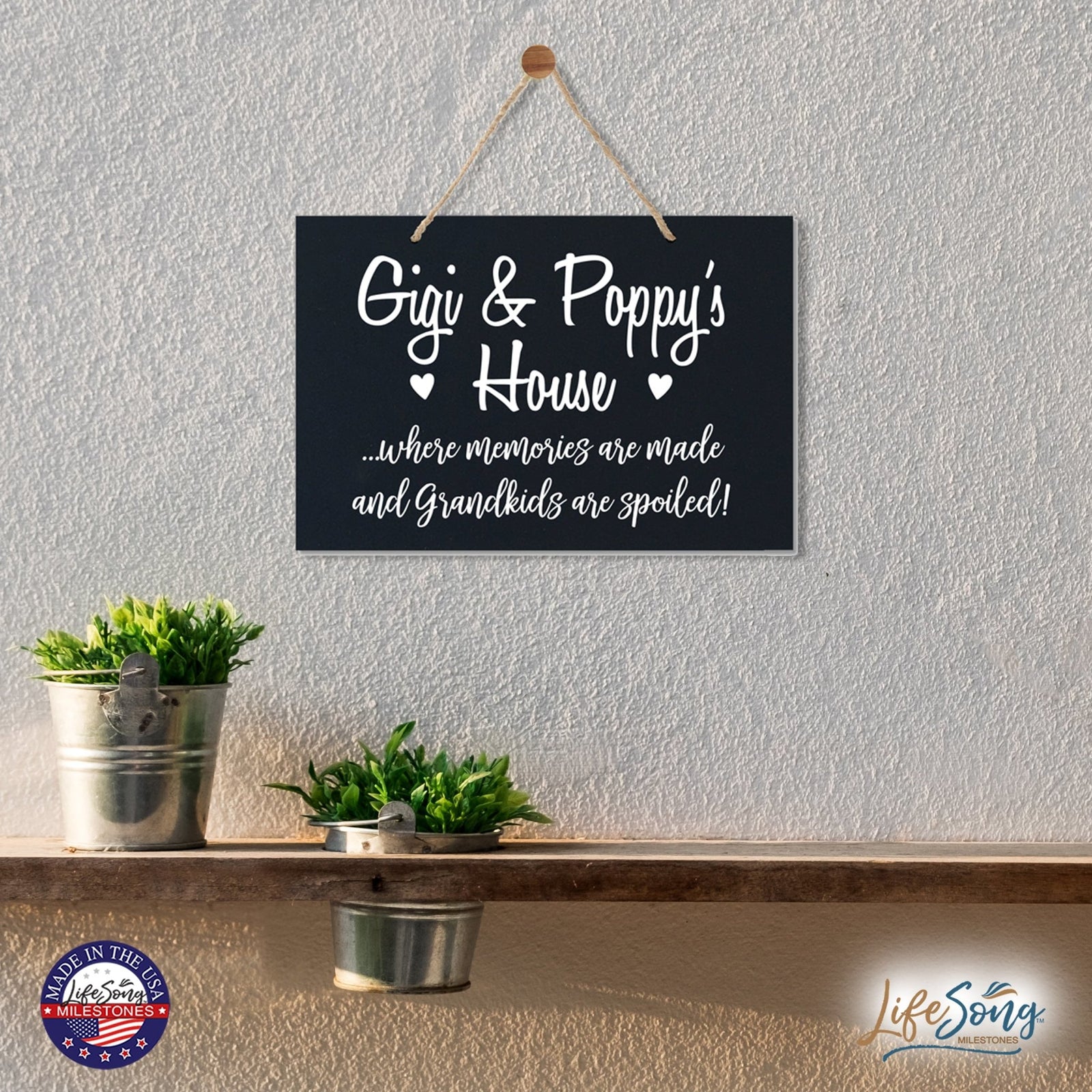 Grandparent Wall Hanging Sign Gift - Grandkids Spoiled - LifeSong Milestones