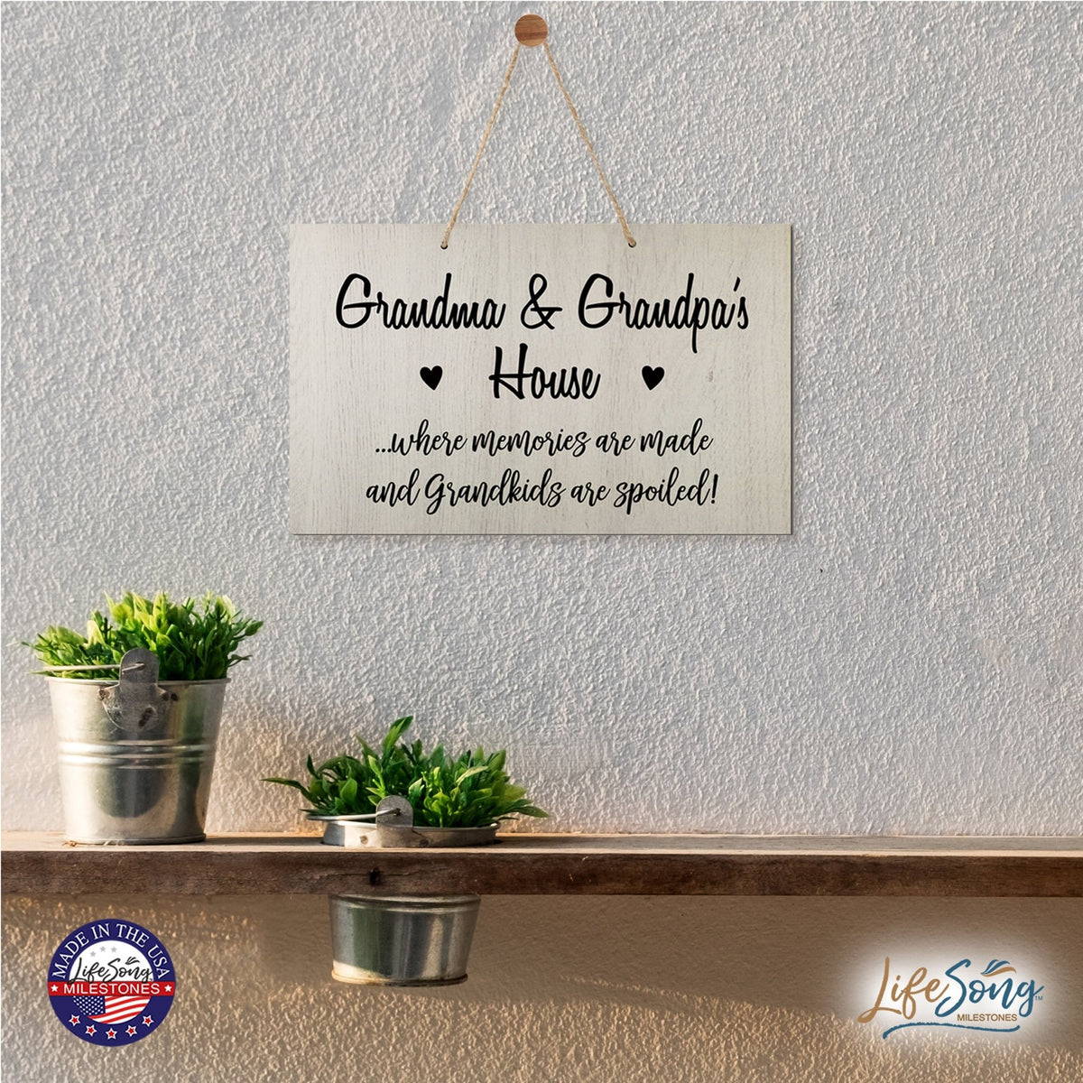 Grandparent Wall Hanging Sign Gift - Grandkids Spoiled - LifeSong Milestones