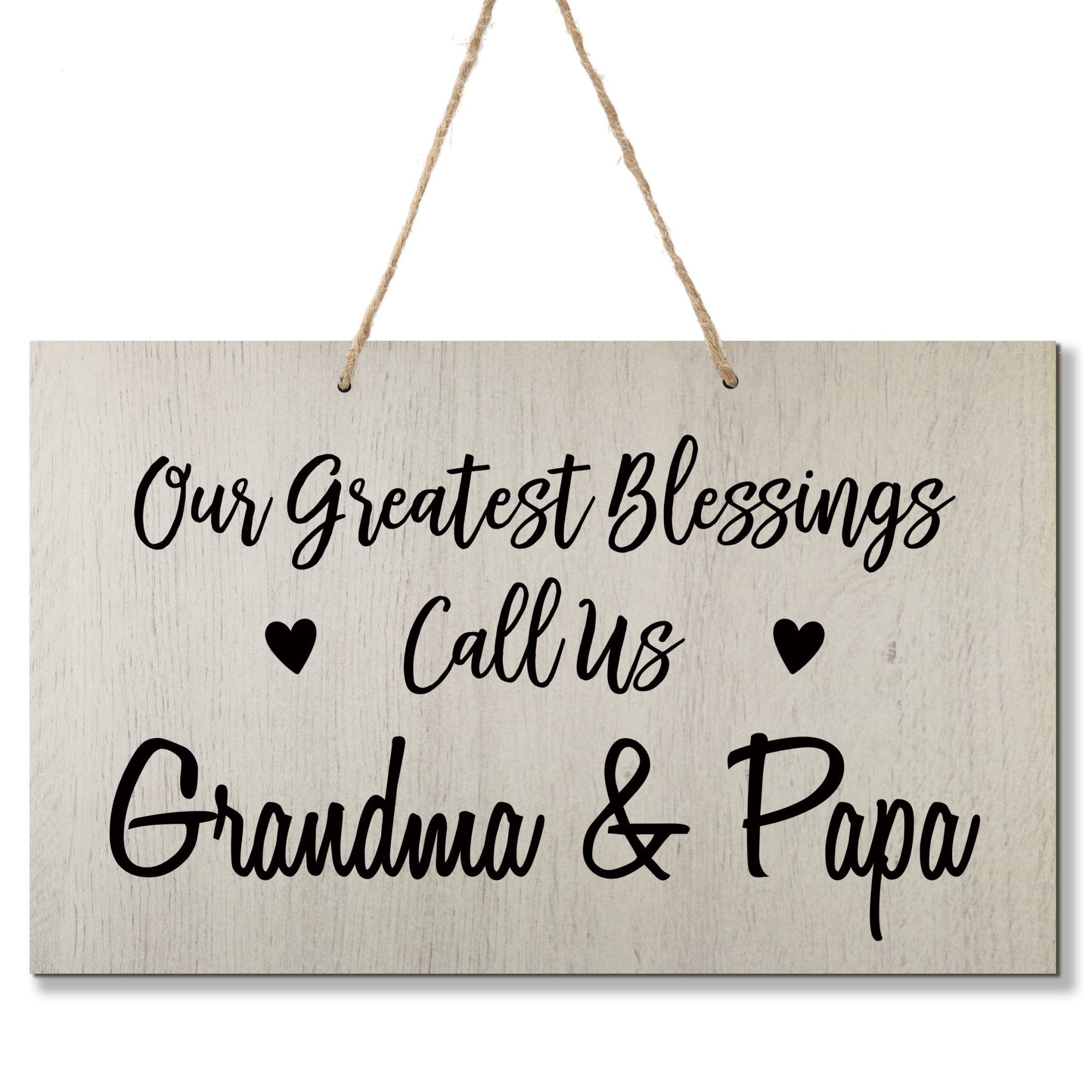Grandparent Wall Hanging Sign Gift - Greatest Blessings - LifeSong Milestones