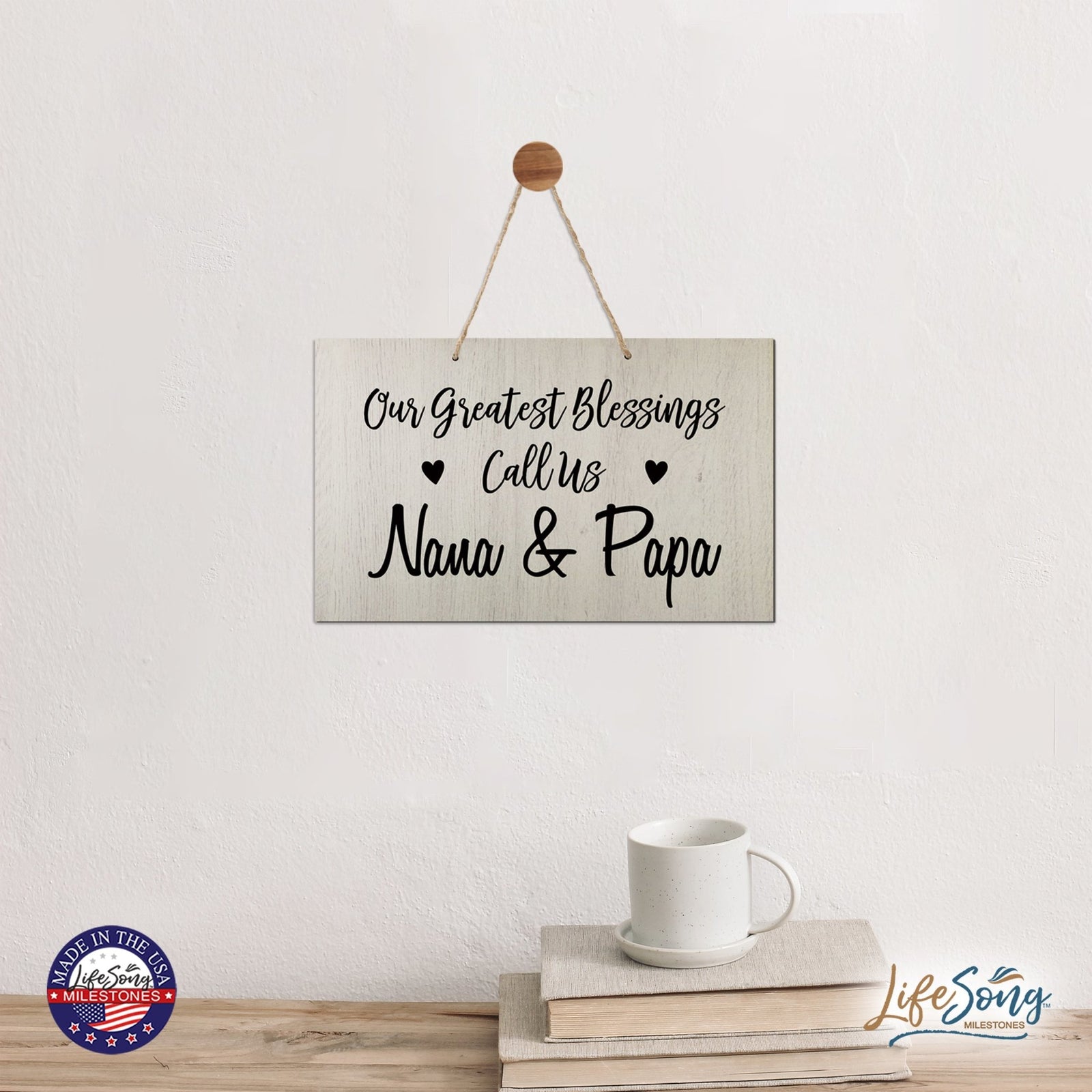 Grandparent Wall Hanging Sign Gift - Greatest Blessings - LifeSong Milestones