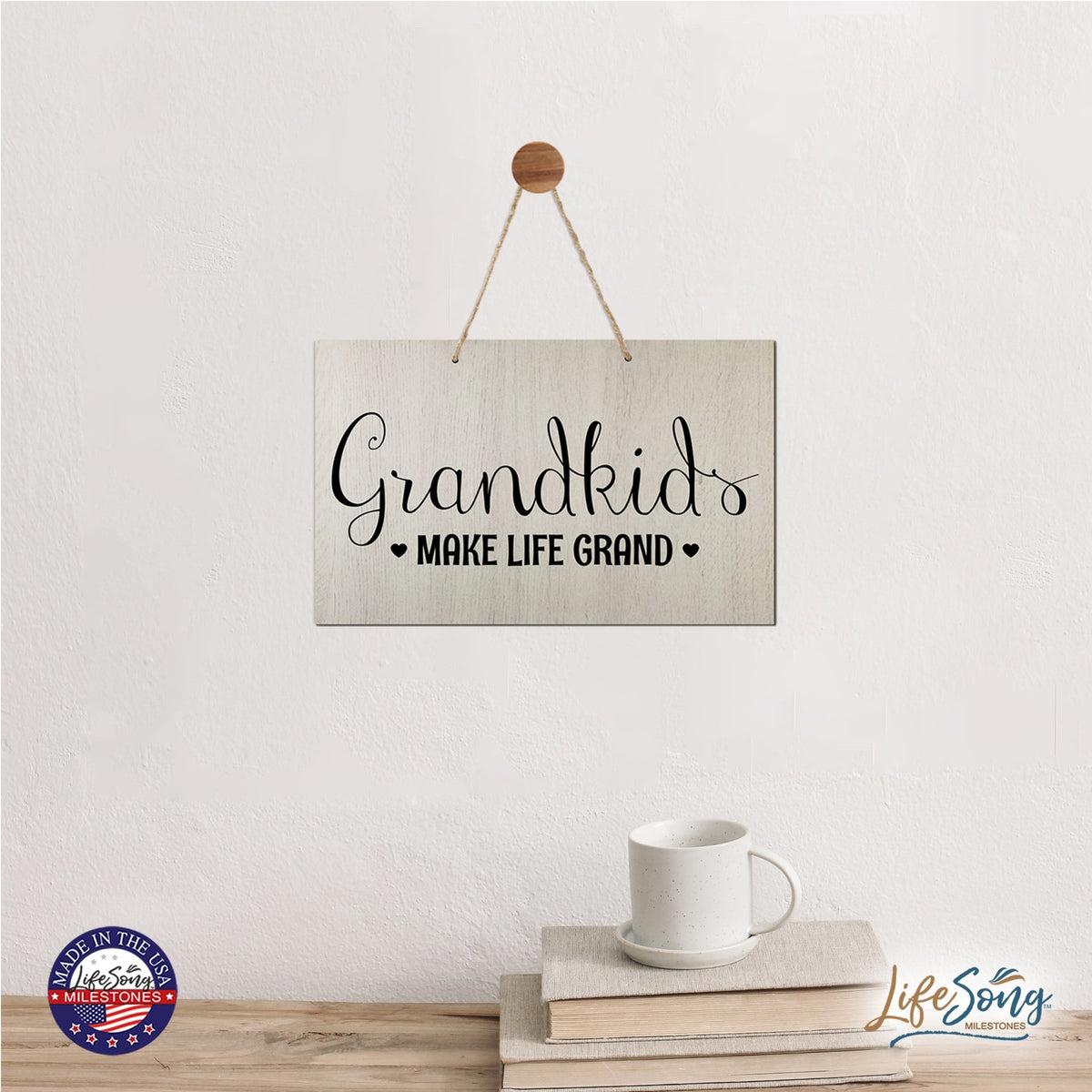 Grandparent Wall Hanging Sign Gift - Make Life Grand - LifeSong Milestones