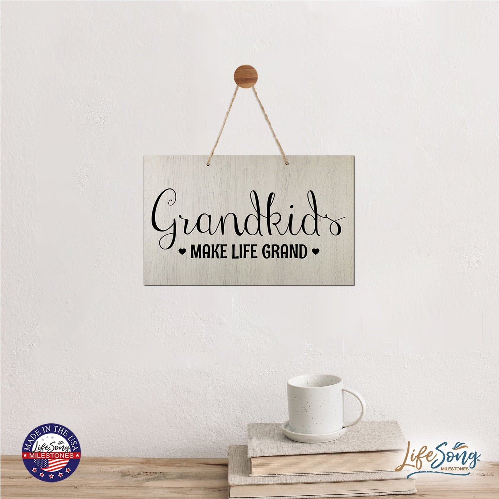 Grandparent Wall Hanging Sign Gift - Make Life Grand - LifeSong Milestones