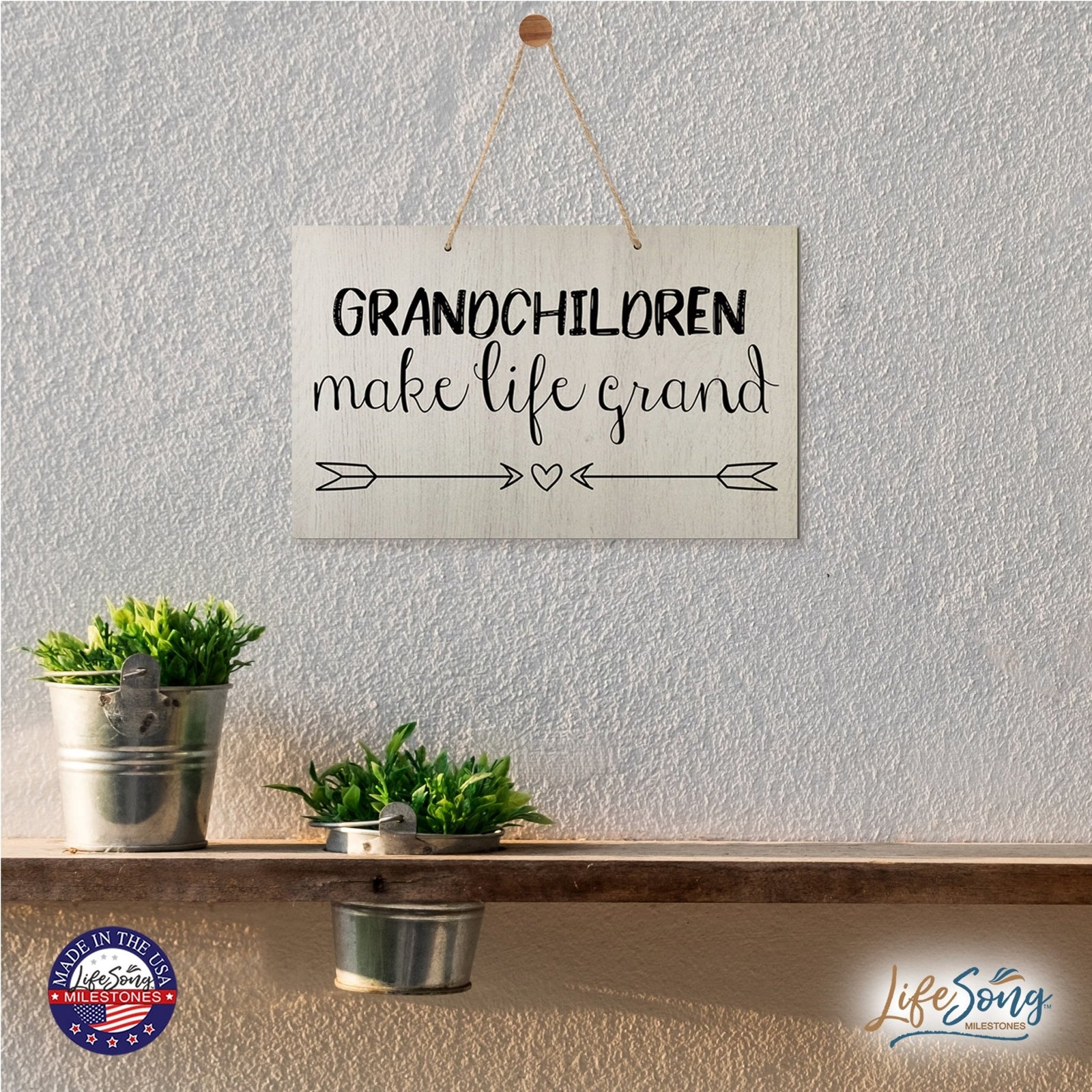Grandparent Wall Hanging Sign Gift - Make Life Grand - LifeSong Milestones