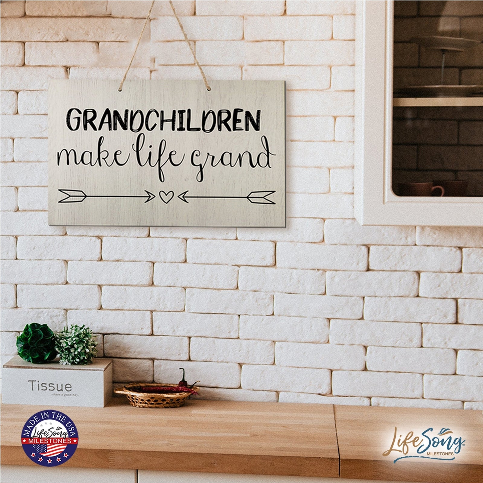 Grandparent Wall Hanging Sign Gift - Make Life Grand - LifeSong Milestones