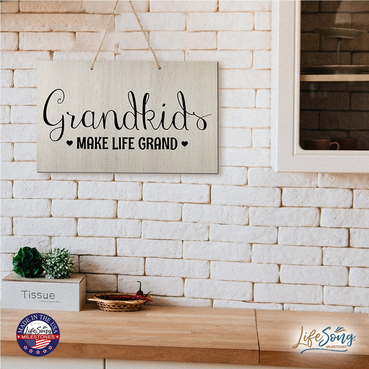 Grandparent Wall Hanging Sign Gift - Make Life Grand - LifeSong Milestones