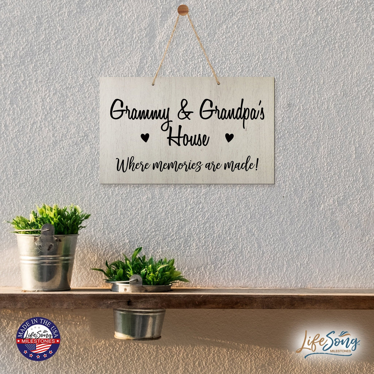Grandparent Wall Hanging Sign Gift - Memories Are Made - LifeSong Milestones