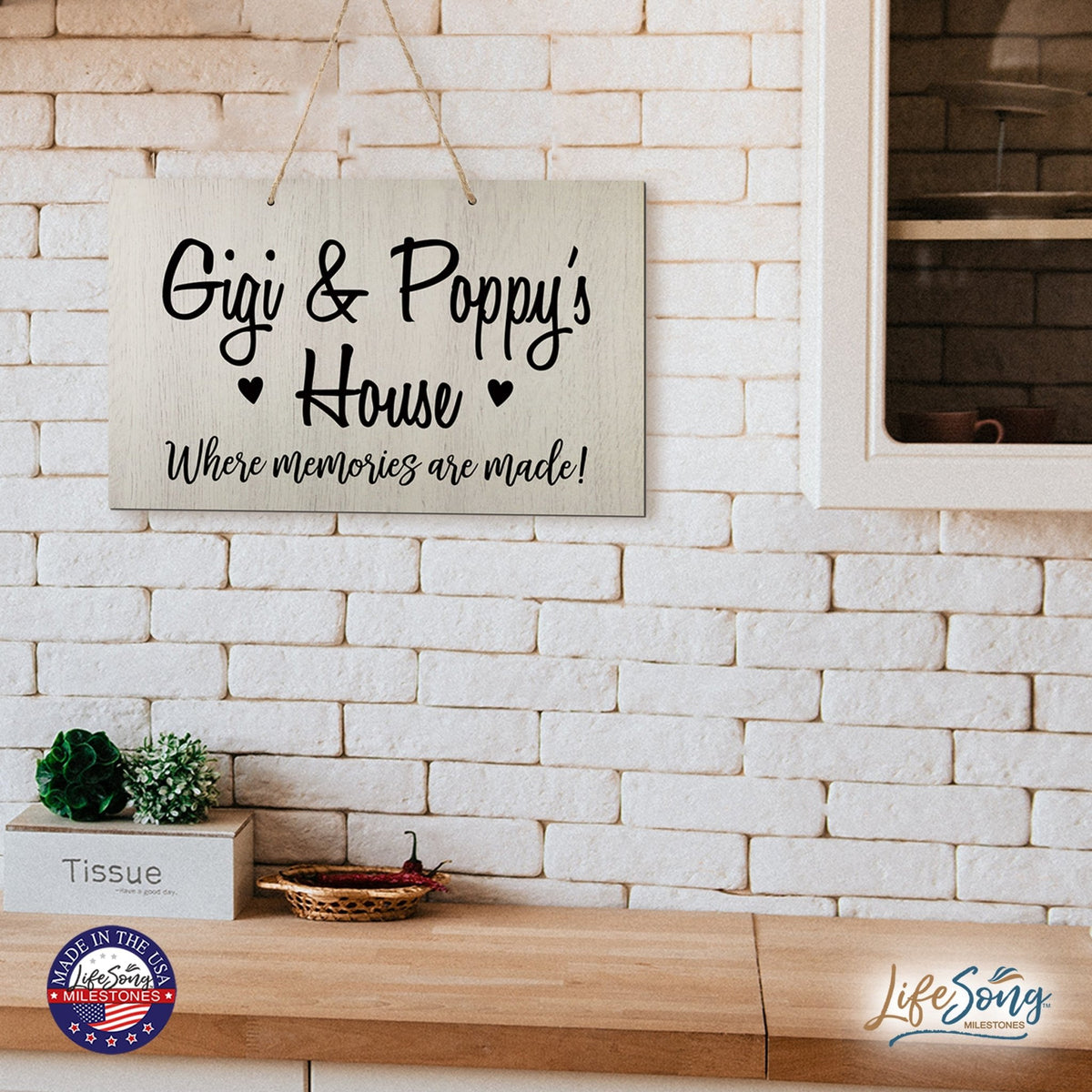 Grandparent Wall Hanging Sign Gift - Memories Are Made - LifeSong Milestones