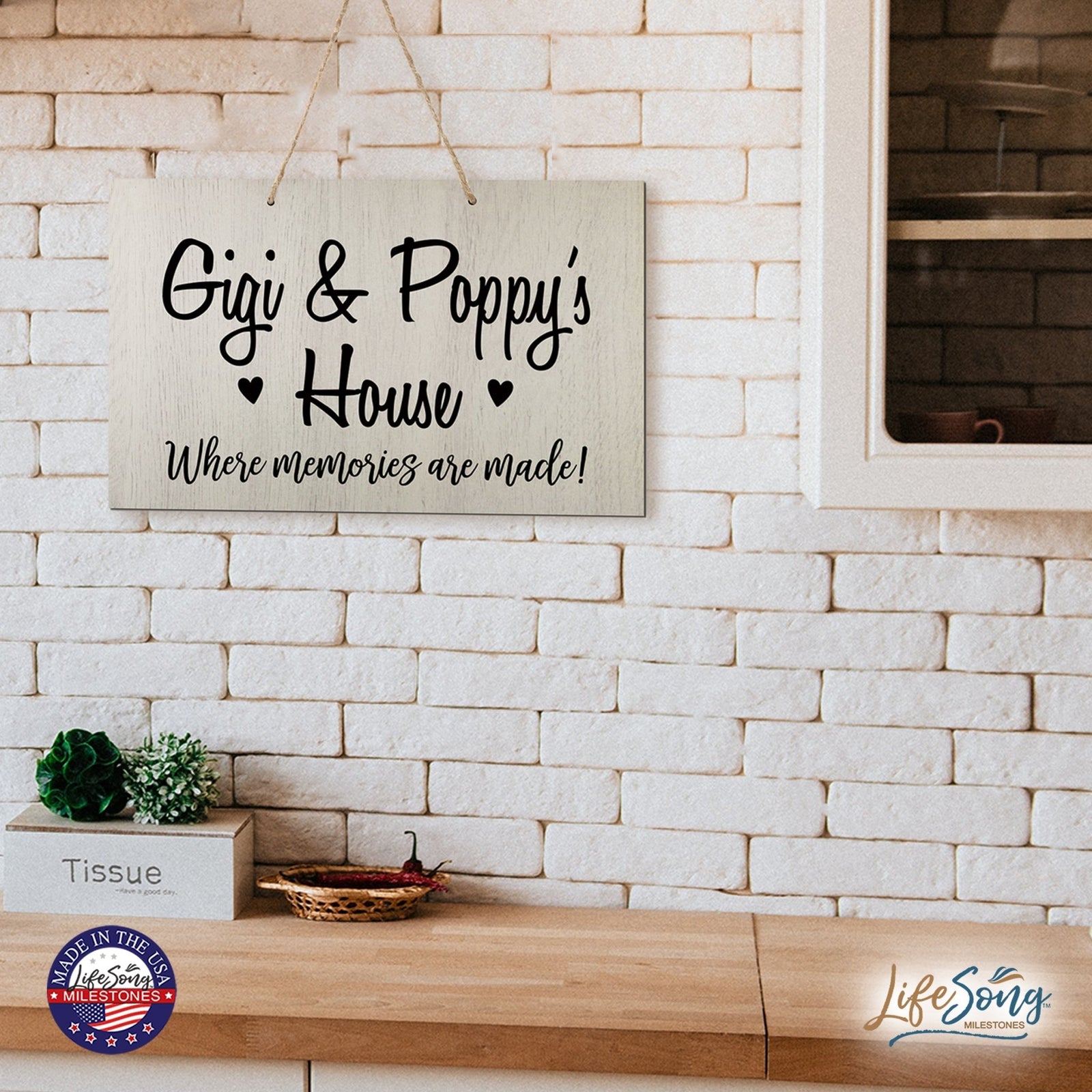 Grandparent Wall Hanging Sign Gift - Memories Are Made - LifeSong Milestones