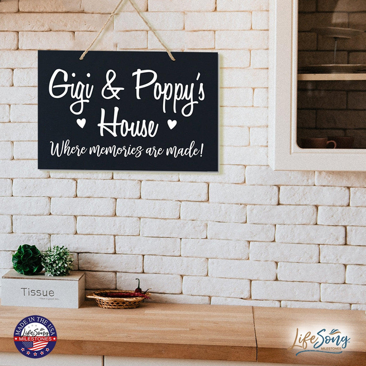 Grandparent Wall Hanging Sign Gift - Memories Are Made - LifeSong Milestones