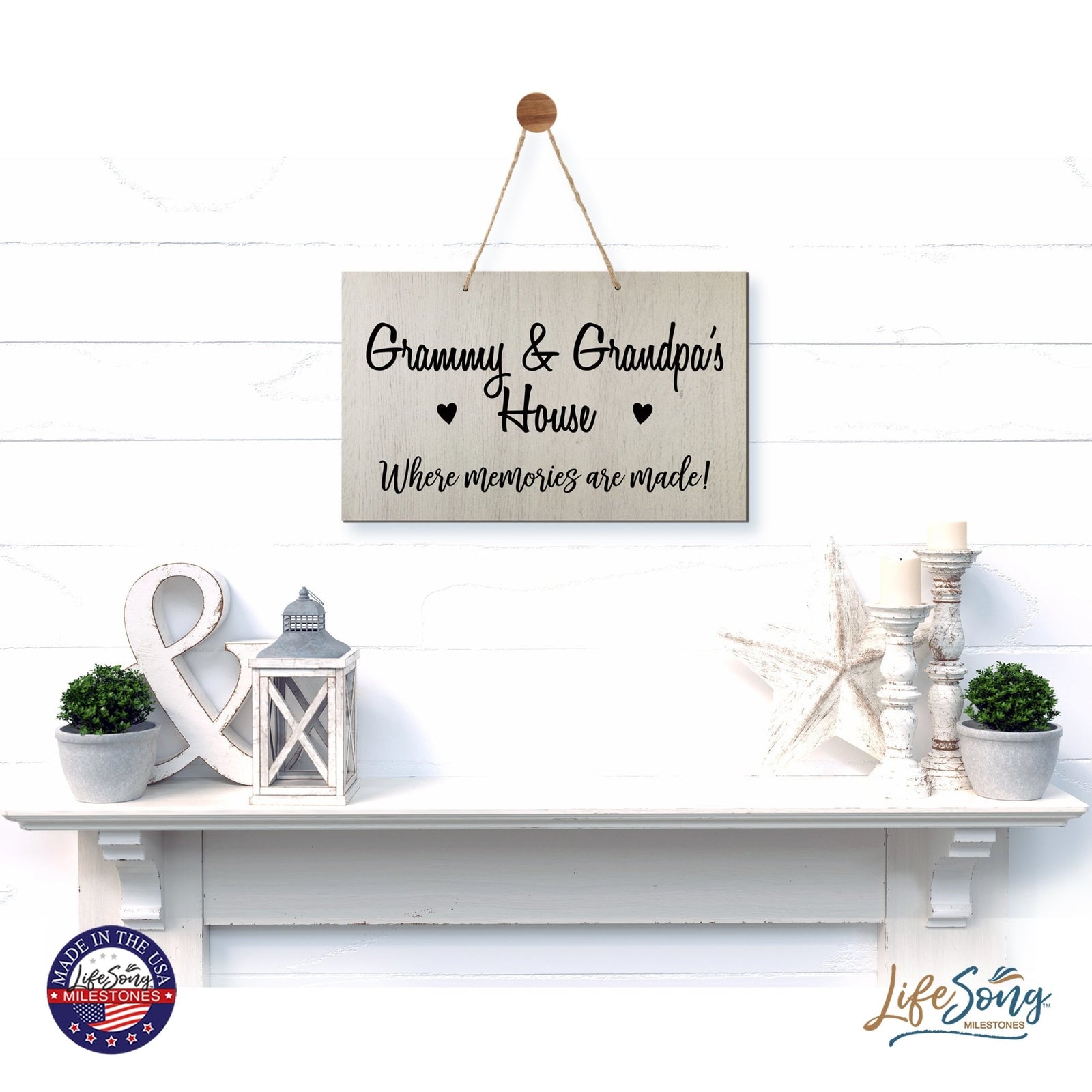 Grandparent Wall Hanging Sign Gift - Memories Are Made - LifeSong Milestones