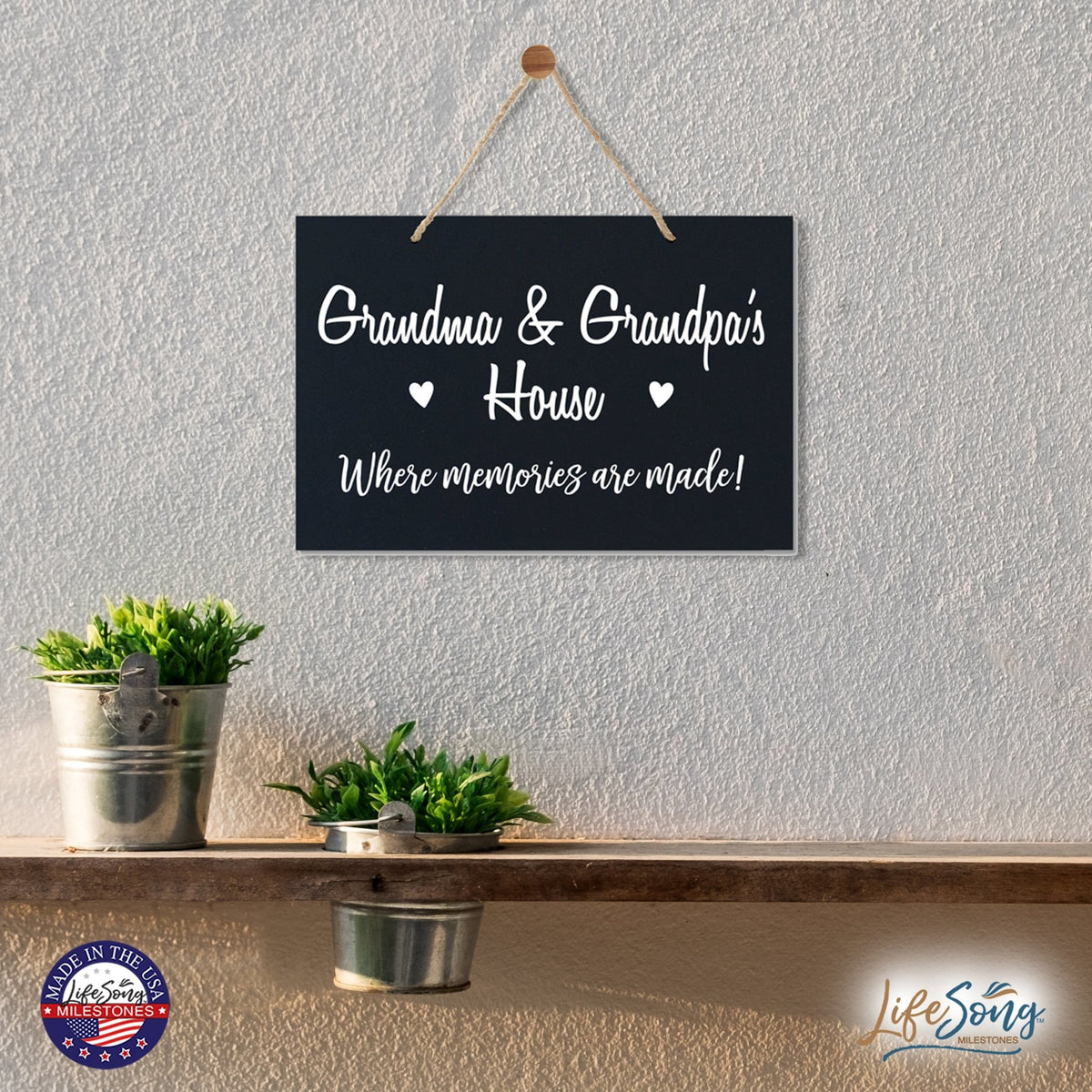 Grandparent Wall Hanging Sign Gift - Memories Are Made - LifeSong Milestones