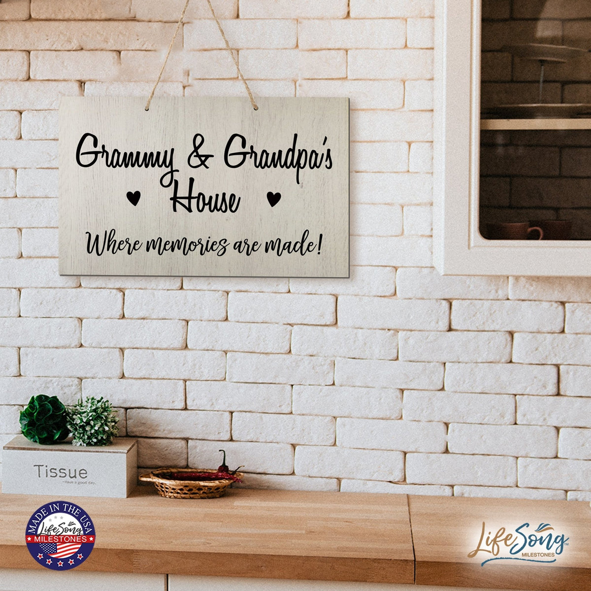 Grandparent Wall Hanging Sign Gift - Memories Are Made - LifeSong Milestones