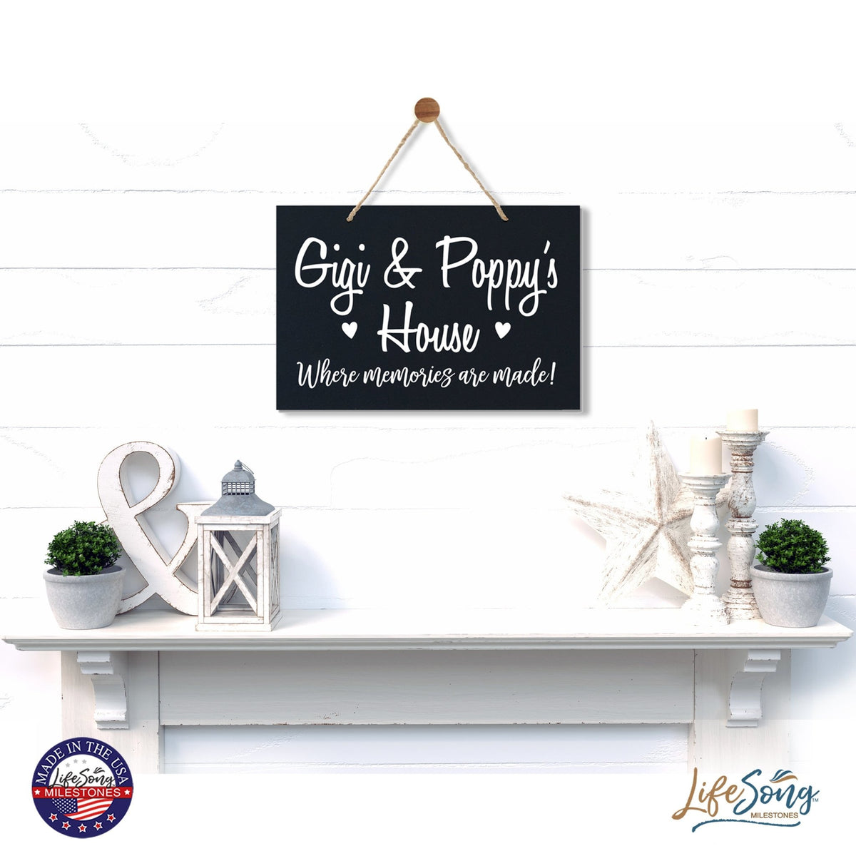 Grandparent Wall Hanging Sign Gift - Memories Are Made - LifeSong Milestones