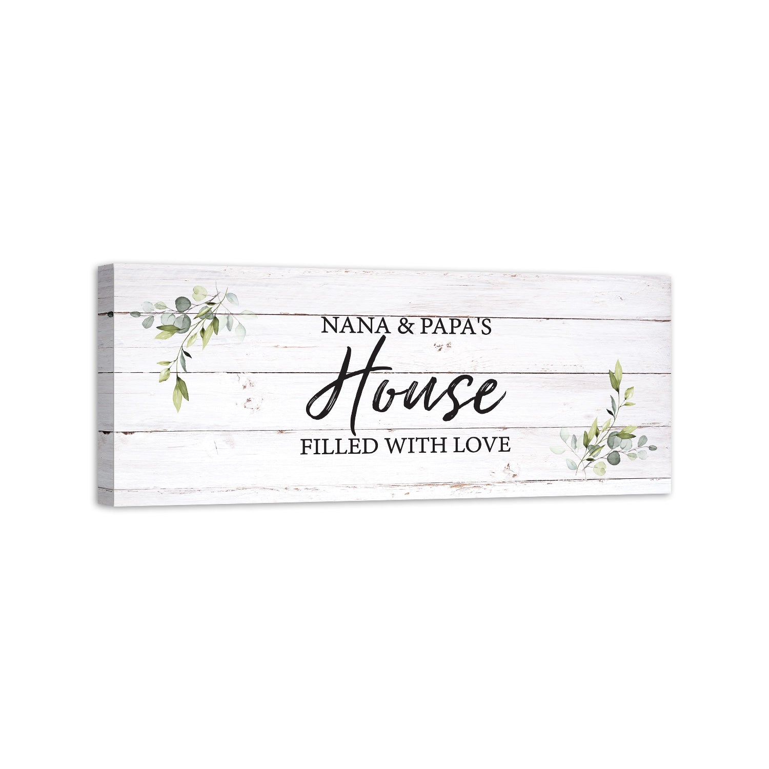 Grandparents Canvas Wall Art Framed Modern Wall Decor Decorative Accents For Wall Ready to Hang for Home Living Room Bedroom Entryway Size 8” x 24” - LifeSong Milestones