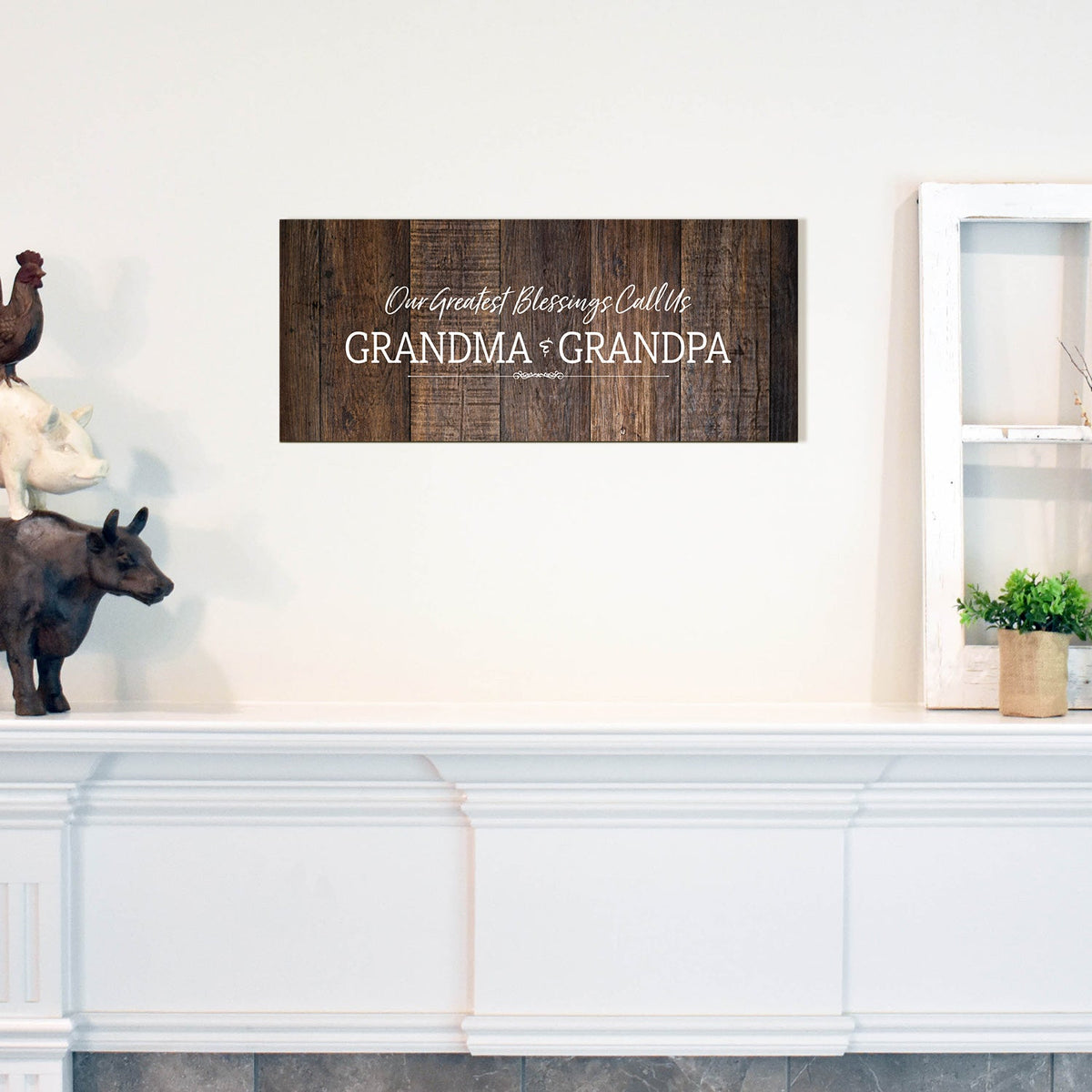 Grandparents Canvas Wall Art Framed Modern Wall Decor Decorative Accents For Wall Ready to Hang for Home Living Room Bedroom Entryway Size 8” x 24” - LifeSong Milestones