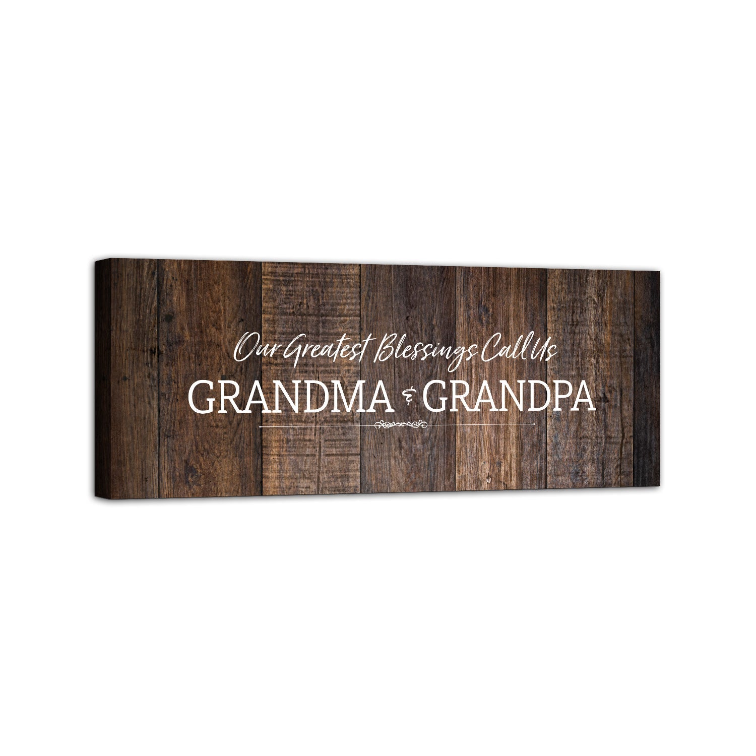 Grandparents Canvas Wall Art Framed Modern Wall Decor Decorative Accents For Wall Ready to Hang for Home Living Room Bedroom Entryway Size 8” x 24” - LifeSong Milestones