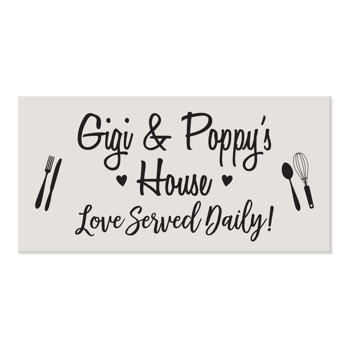 Grandparents Plaque Love Served Daily - Gigi & Poppy - LifeSong Milestones