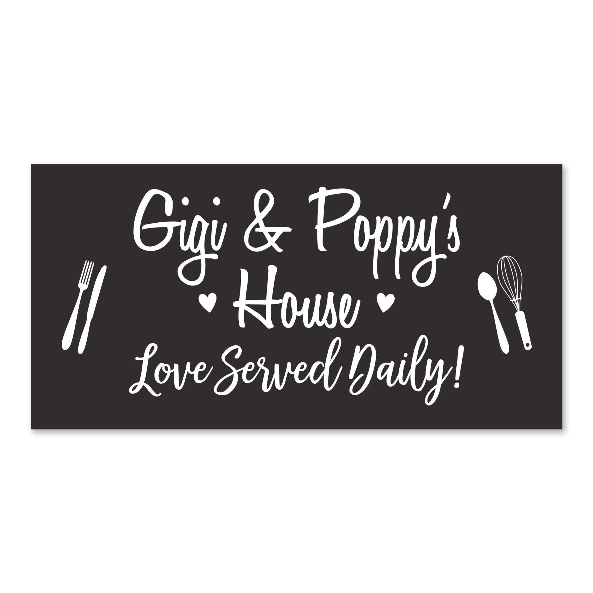 Grandparents Plaque Love Served Daily - Gigi & Poppy - LifeSong Milestones