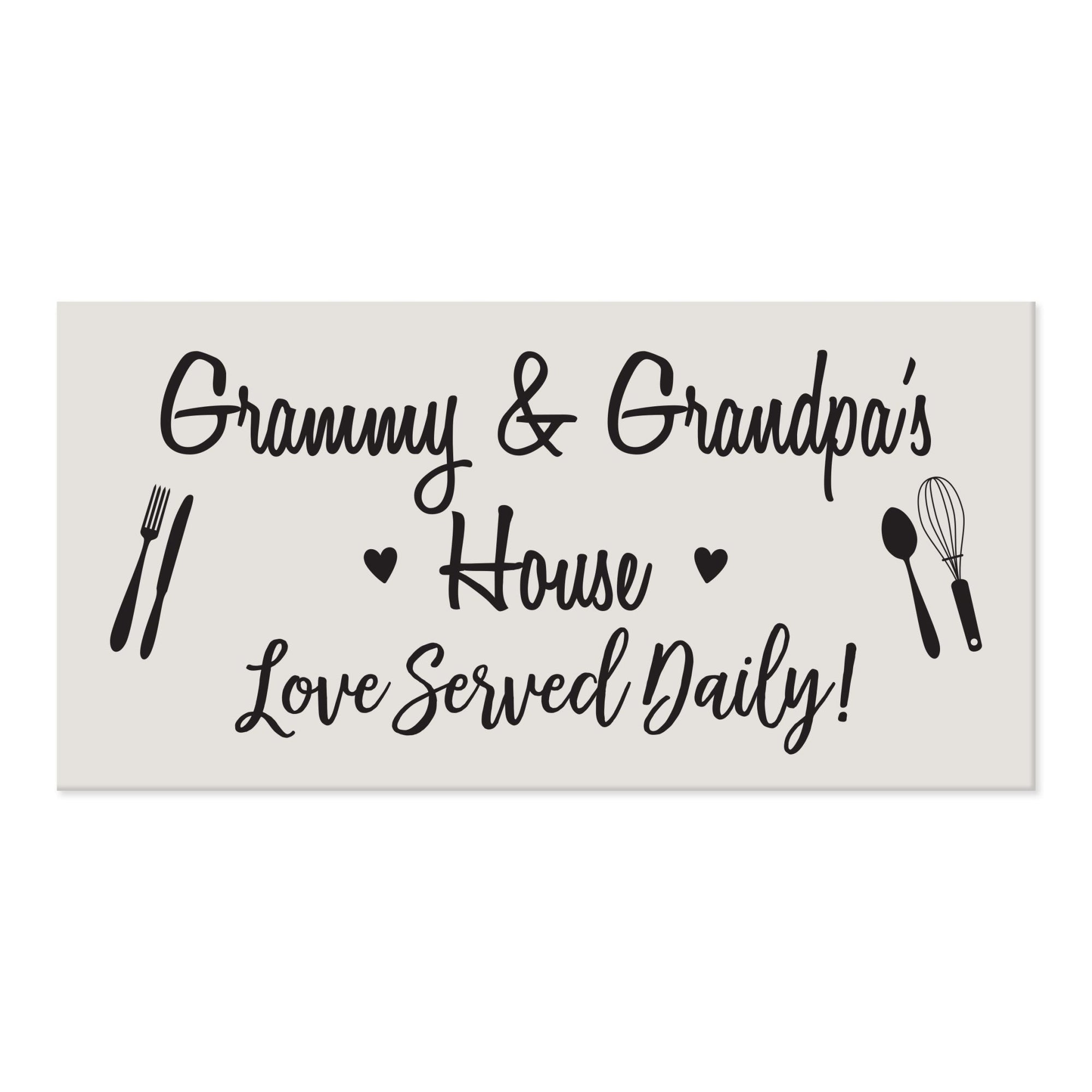 Grandparents Plaque Love Served Daily - Grammy & Grandpa - LifeSong Milestones