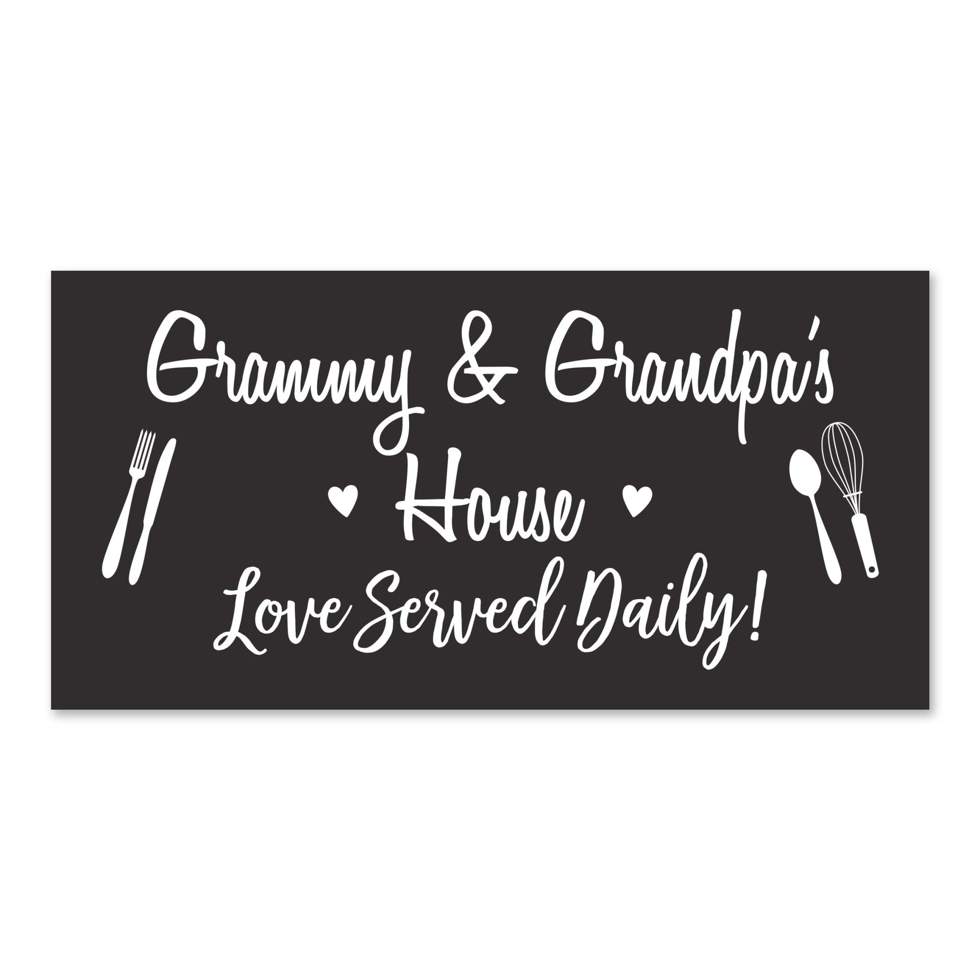 Grandparents Plaque Love Served Daily - Grammy & Grandpa - LifeSong Milestones