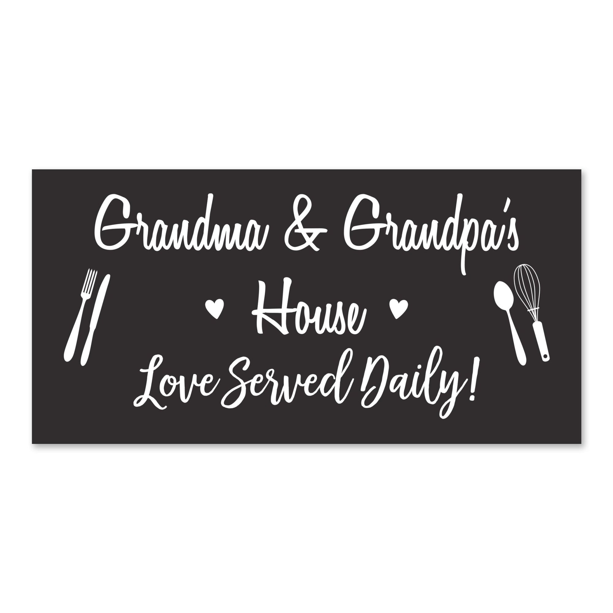 Grandparents Plaque Love Served Daily - Grandma & Grandpa - LifeSong Milestones