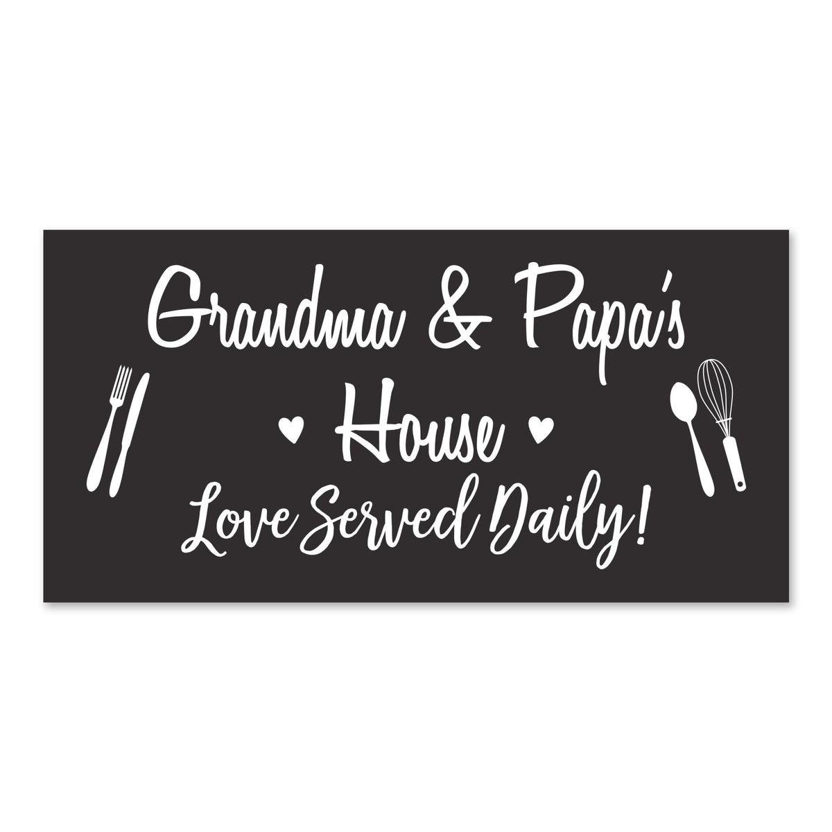 Grandparents Plaque Love Served Daily - Grandma & Papa - LifeSong Milestones