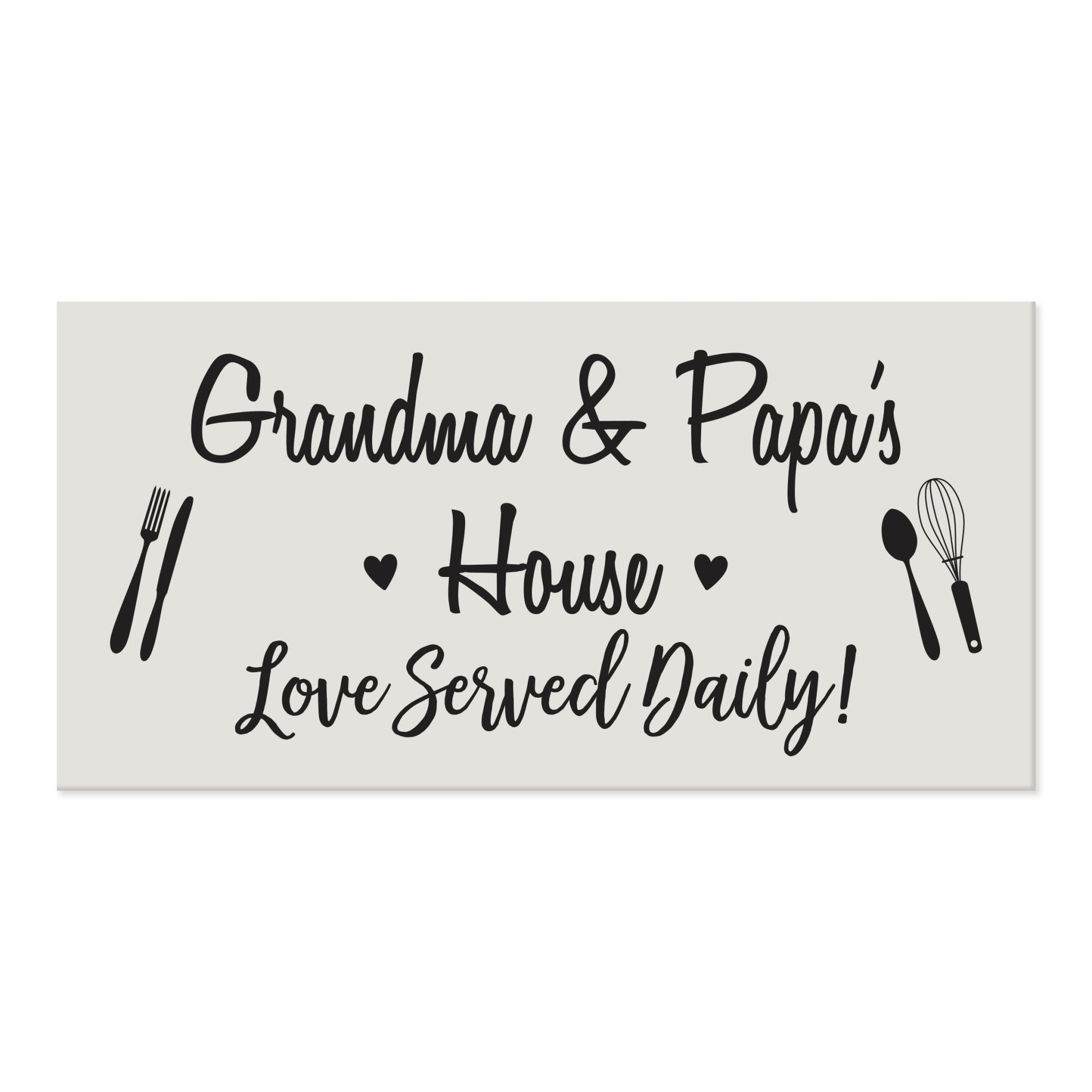 Grandparents Plaque Love Served Daily - Grandma & Papa - LifeSong Milestones