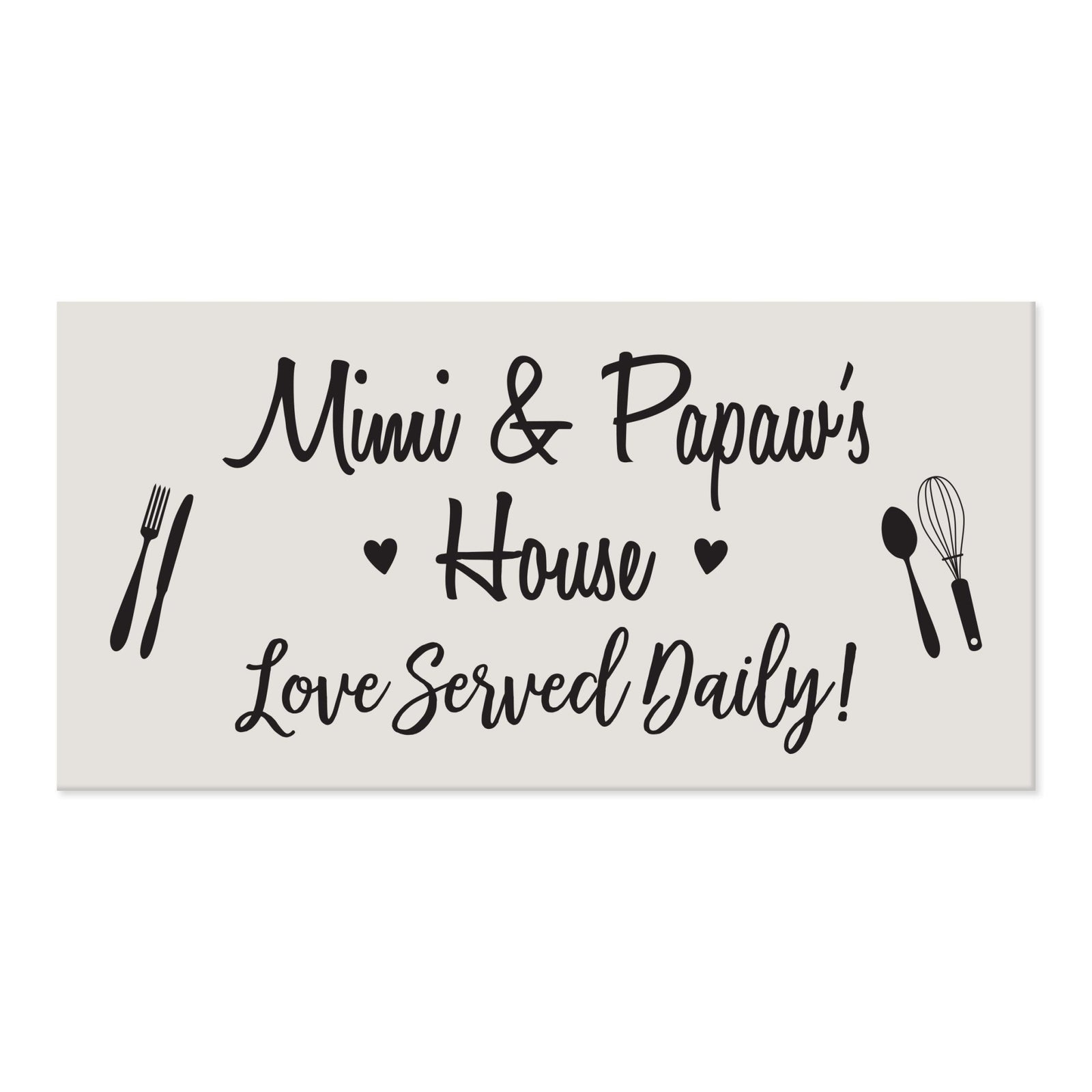 Grandparents Plaque Love Served Daily - Mimi & Papaw - LifeSong Milestones