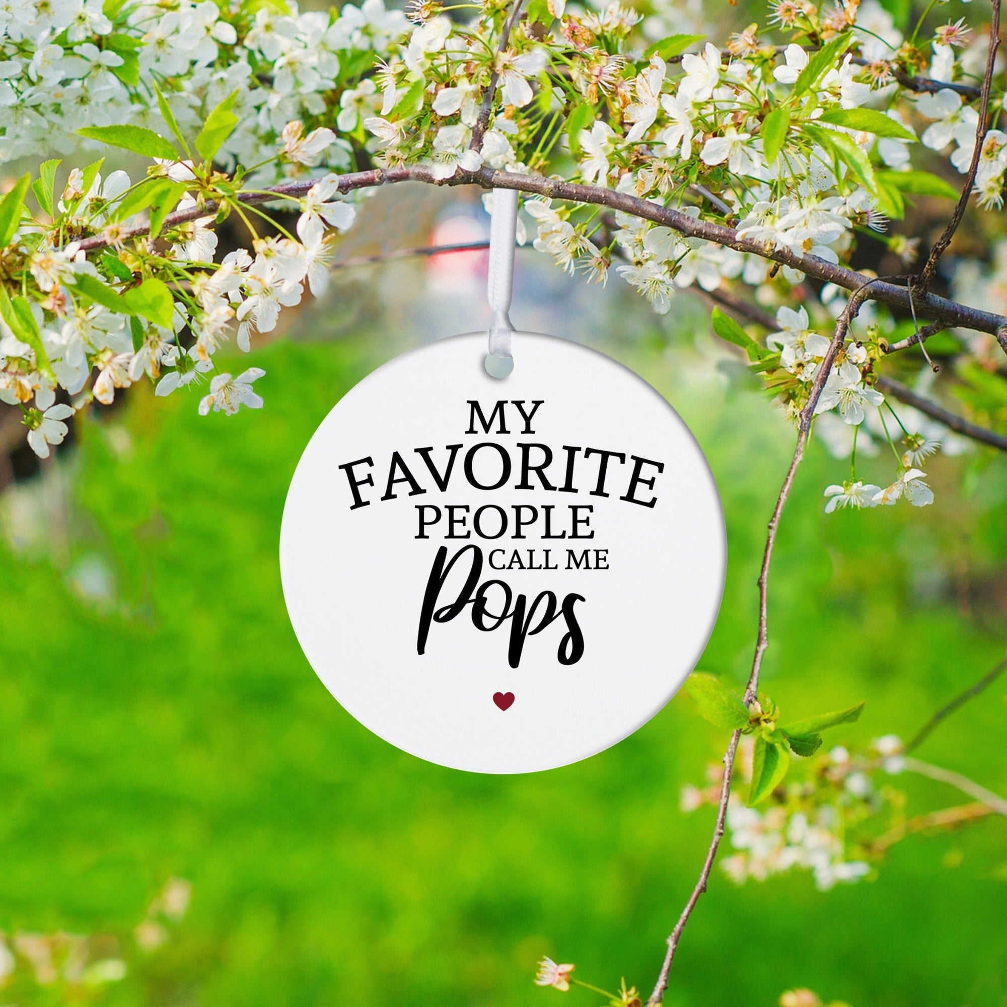 Grandparents White Ornament With Inspirational Message Gift Ideas - My Favorite People Pops - LifeSong Milestones