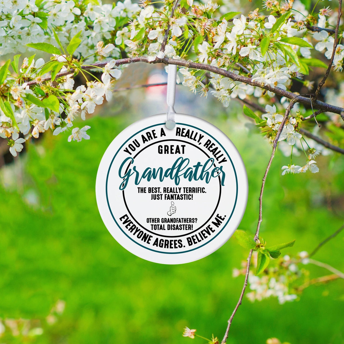 Grandparents White Ornament With Inspirational Message Gift Ideas - You Are Really Great Grandfather - LifeSong Milestones