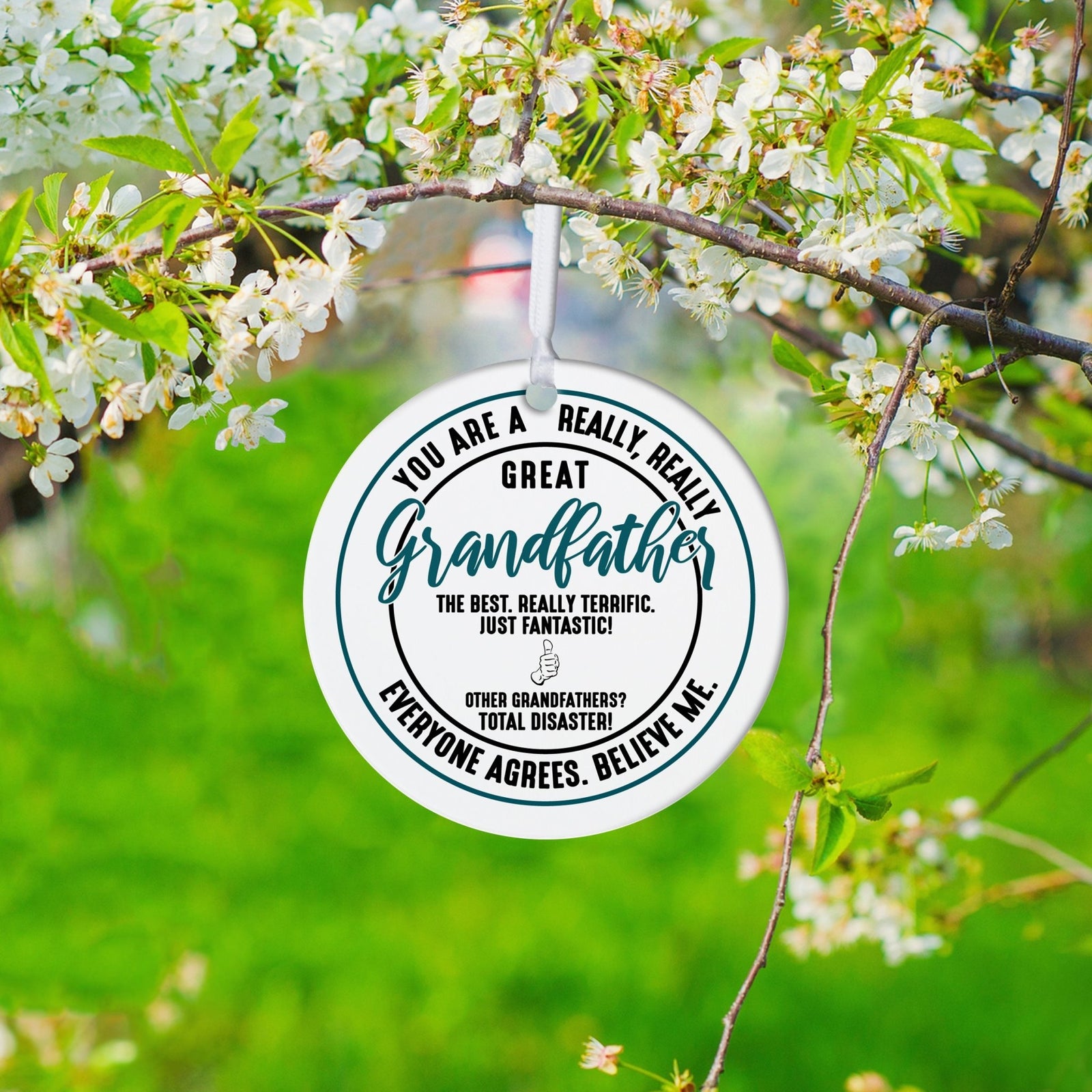 Grandparents White Ornament With Inspirational Message Gift Ideas - You Are Really Great Grandfather - LifeSong Milestones