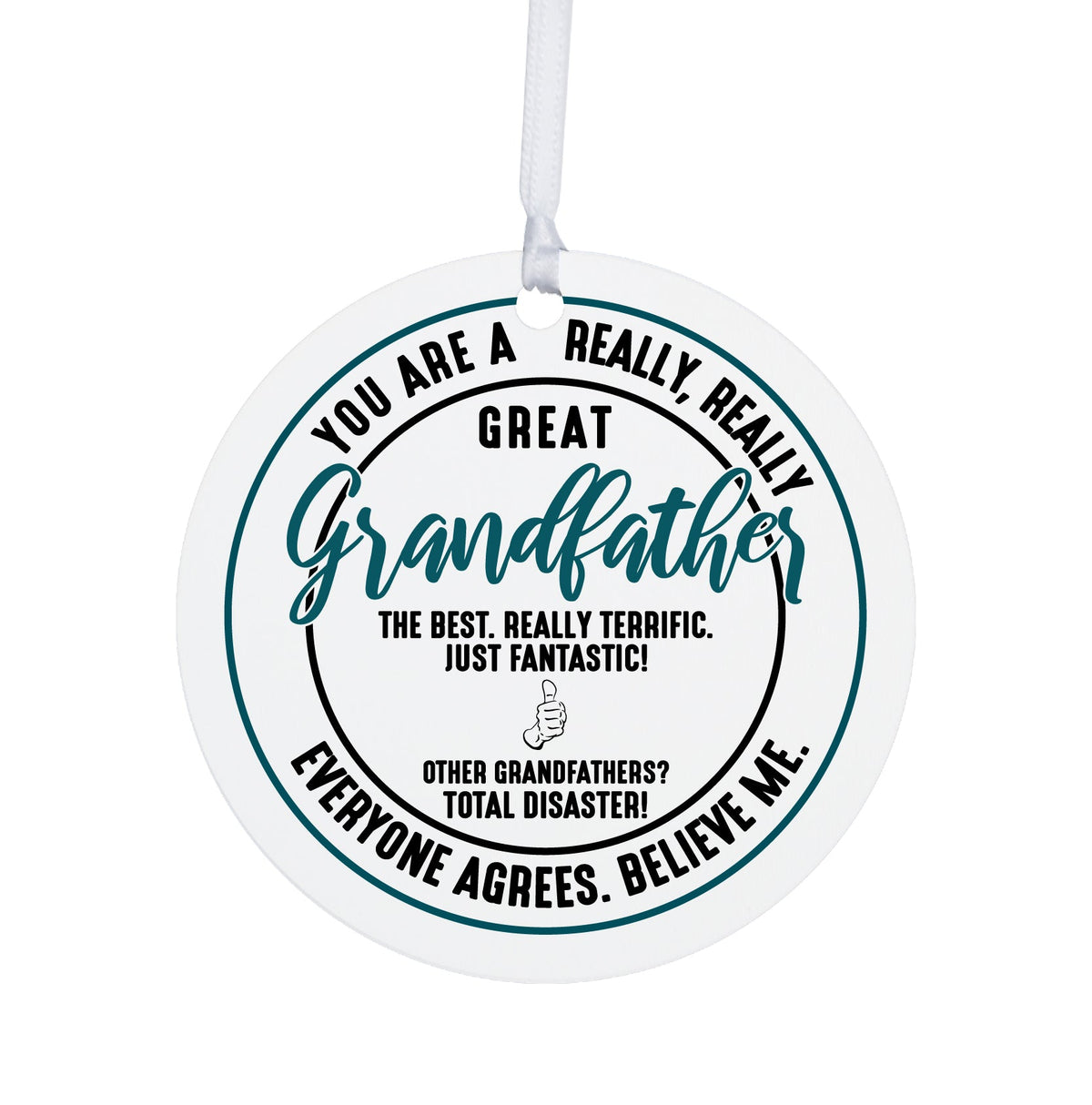 Grandparents White Ornament With Inspirational Message Gift Ideas - You Are Really Great Grandfather - LifeSong Milestones