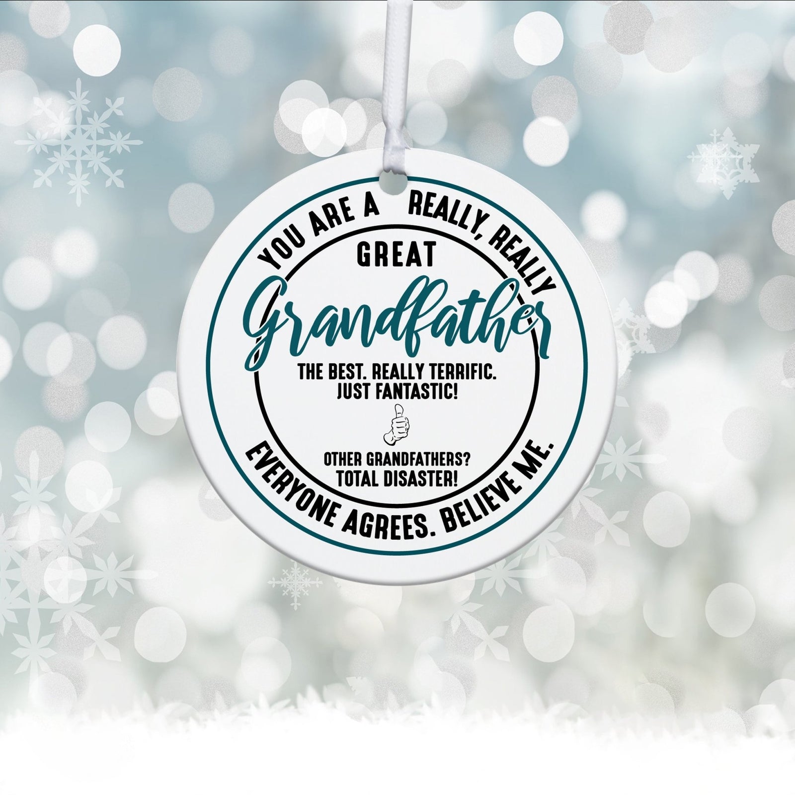 Grandparents White Ornament With Inspirational Message Gift Ideas - You Are Really Great Grandfather - LifeSong Milestones