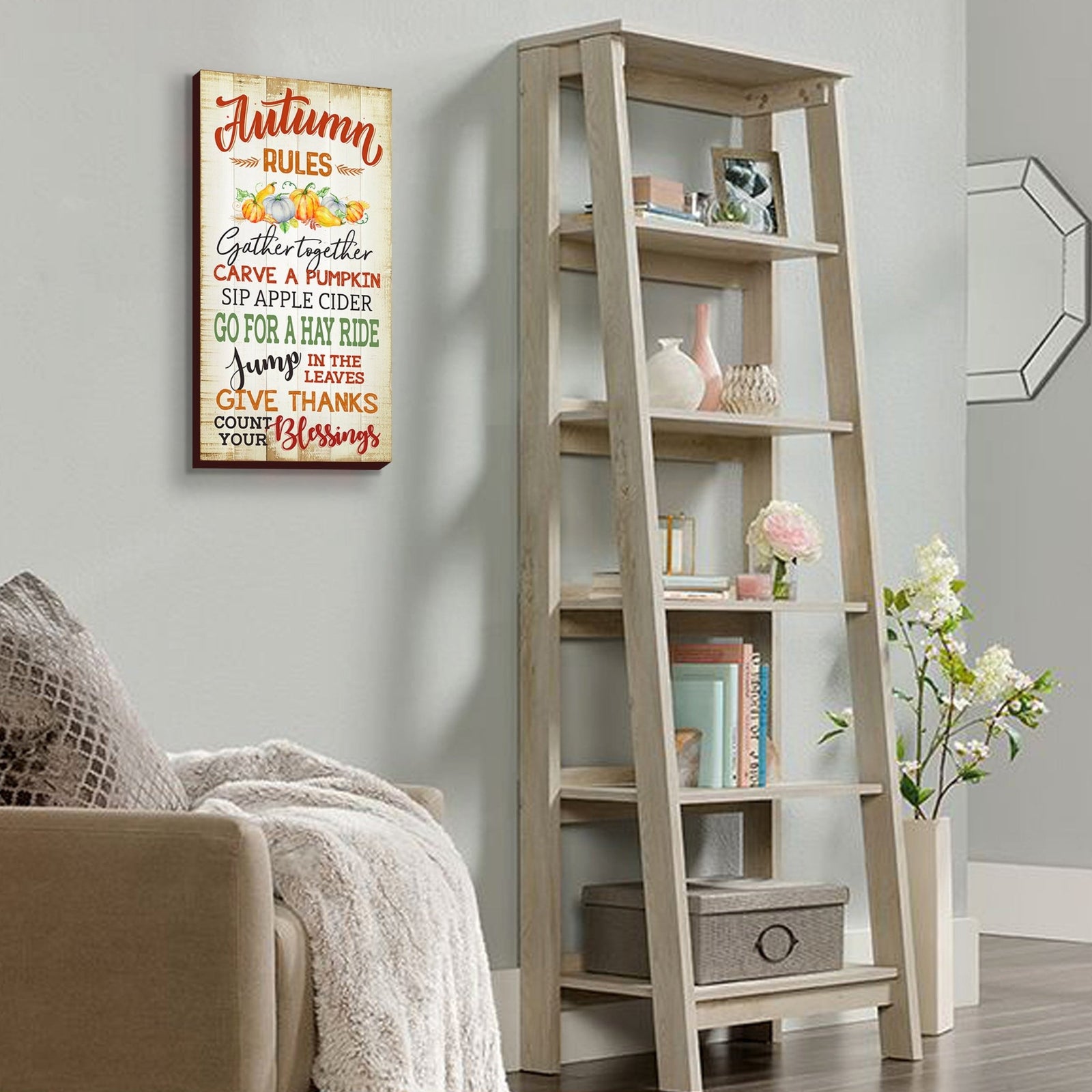 Hanging Fall Wooden Wall Art Sign for Home Decor - LifeSong Milestones