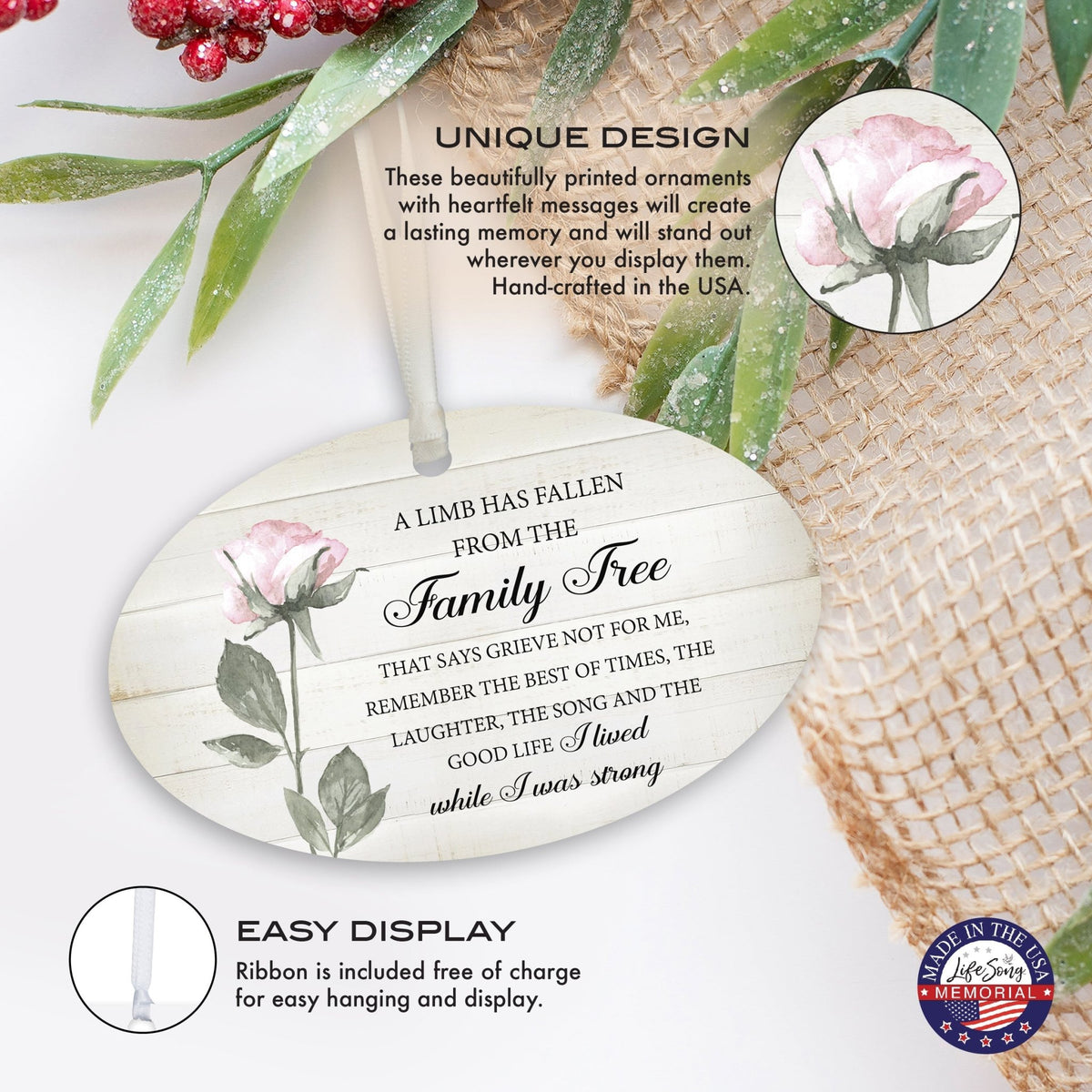 Hanging Memorial Bereavement Ornament for Loss of Loved One - LifeSong Milestones