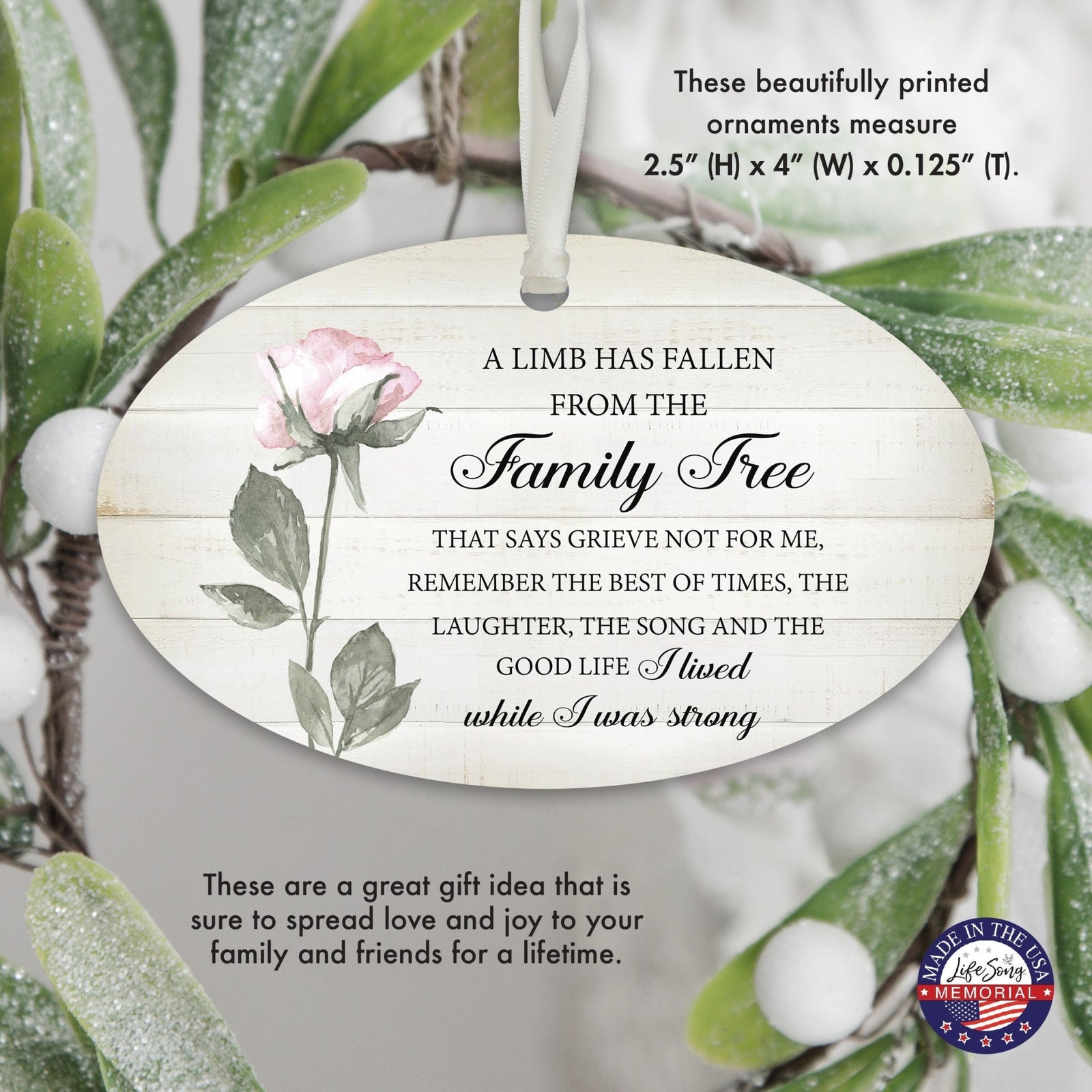 Hanging Memorial Bereavement Ornament for Loss of Loved One - LifeSong Milestones