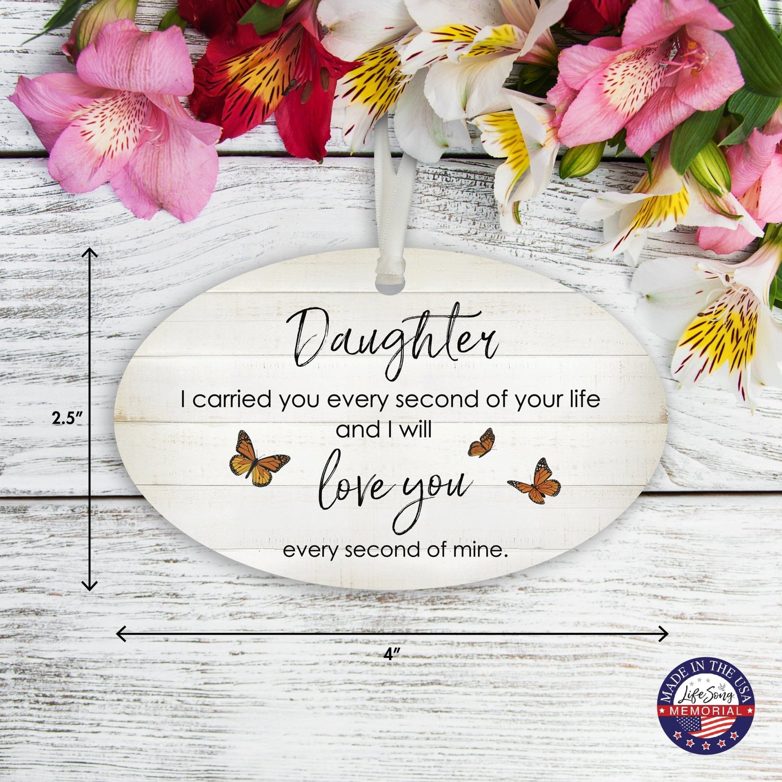 Hanging Memorial Bereavement Ornament for Loss of Loved One - I Carried You Every - LifeSong Milestones