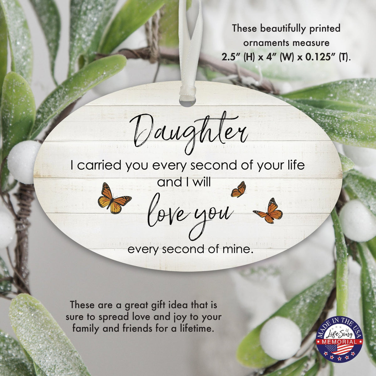 Hanging Memorial Bereavement Ornament for Loss of Loved One - I Carried You Every - LifeSong Milestones